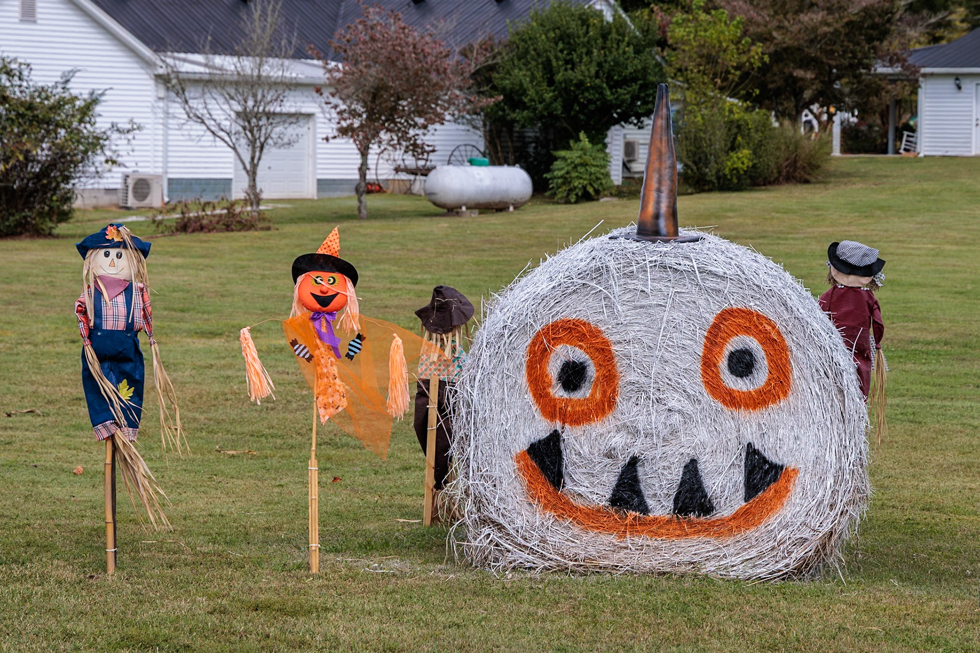 231009_001 Hay roll decorated for Halloween In Granville, Tennessee
