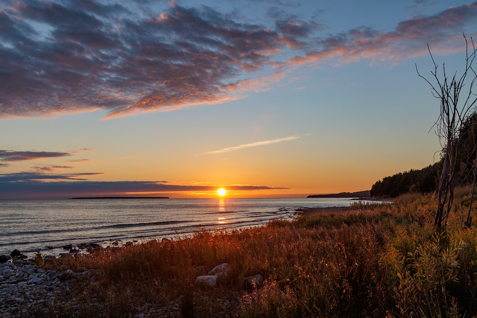 250820_102 Sunset over Lake Michigan near St. Ignace, Michigan, USA