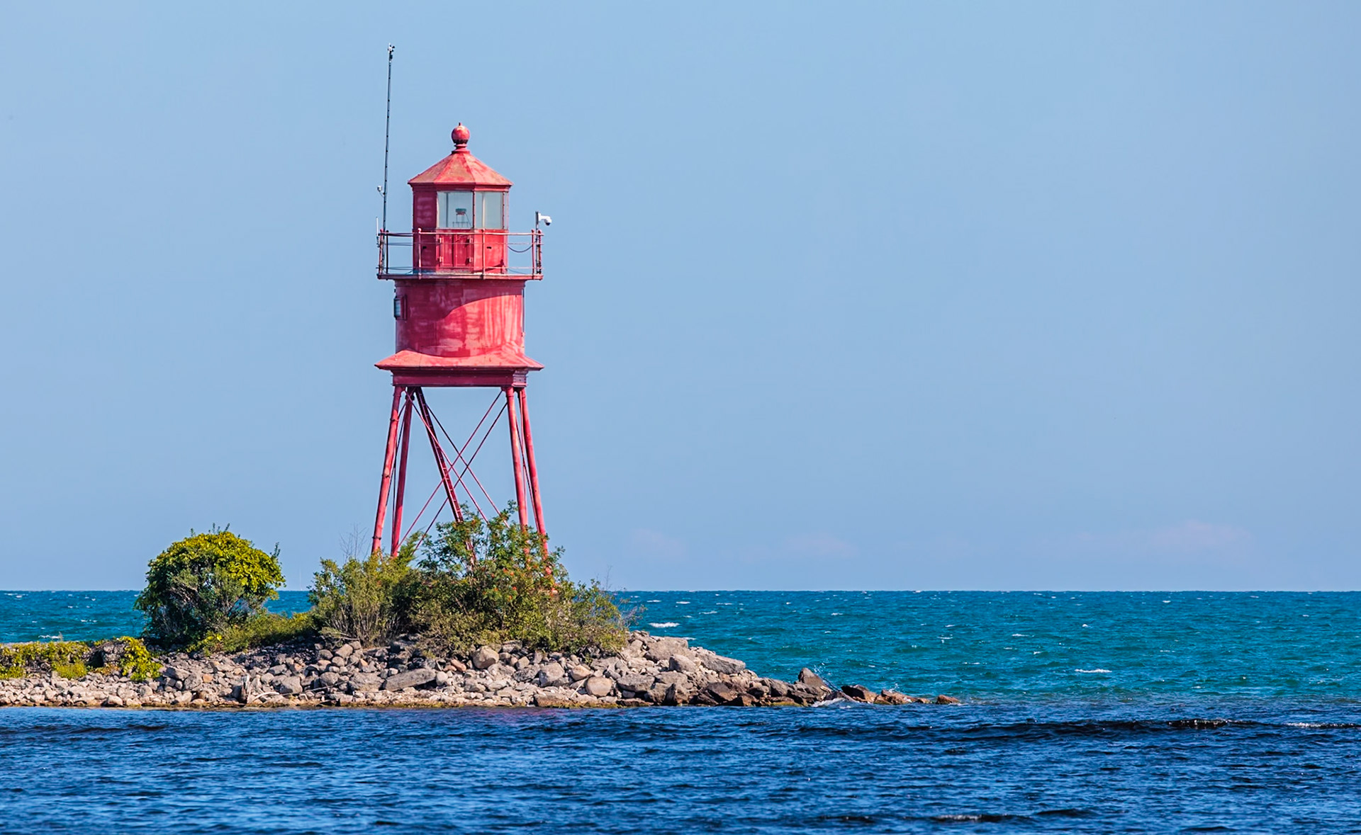 250901_015 Alpena Lighthouse at the mouth of the Thunder Bay River where it enters Thunder Bay and Lake Huron
