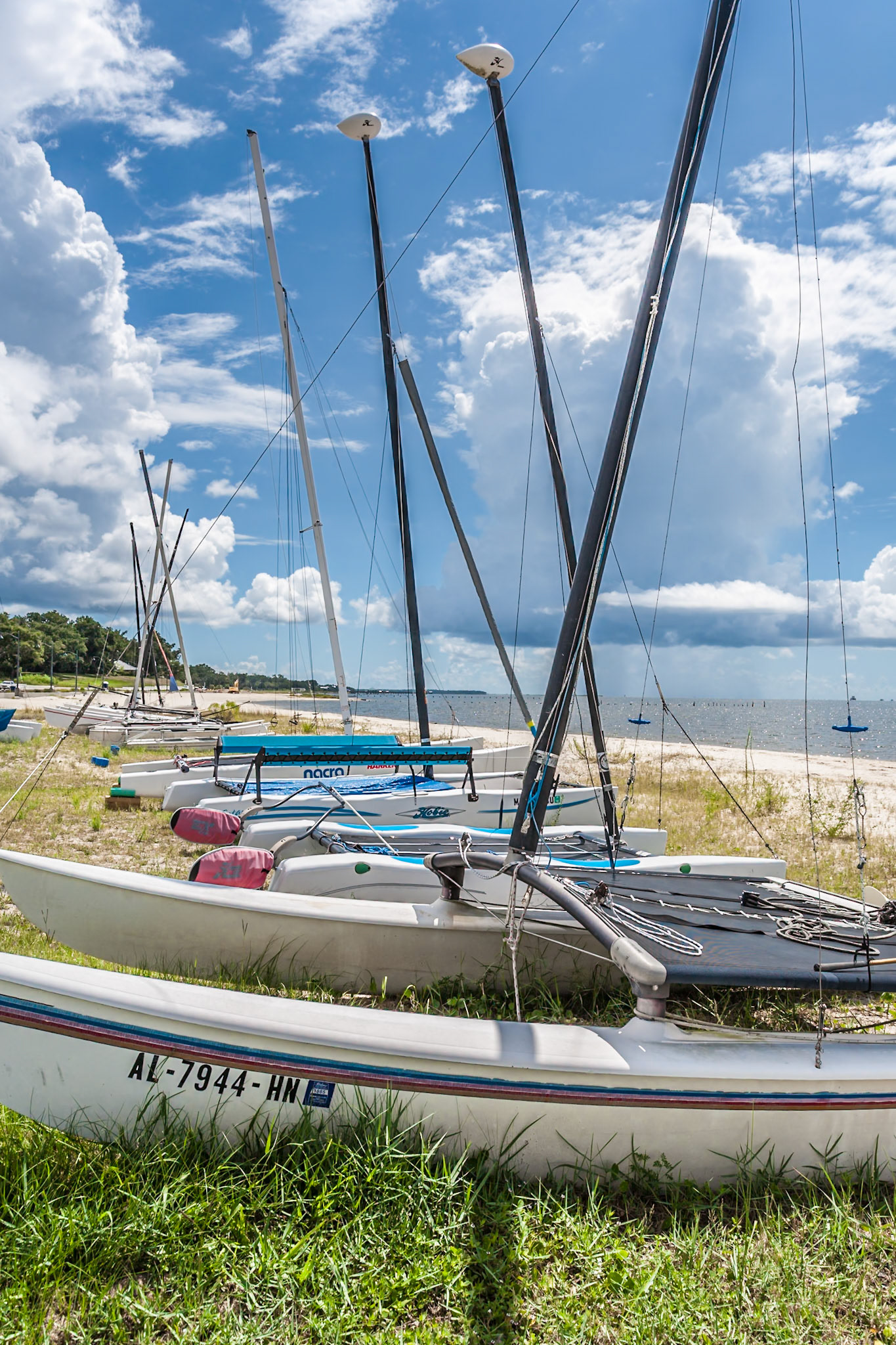 140910_015 Hobie Cat catamarans at the Ocean Springs Yacht Club on the Biloxi Bay in Ocean Springs, Mississippi