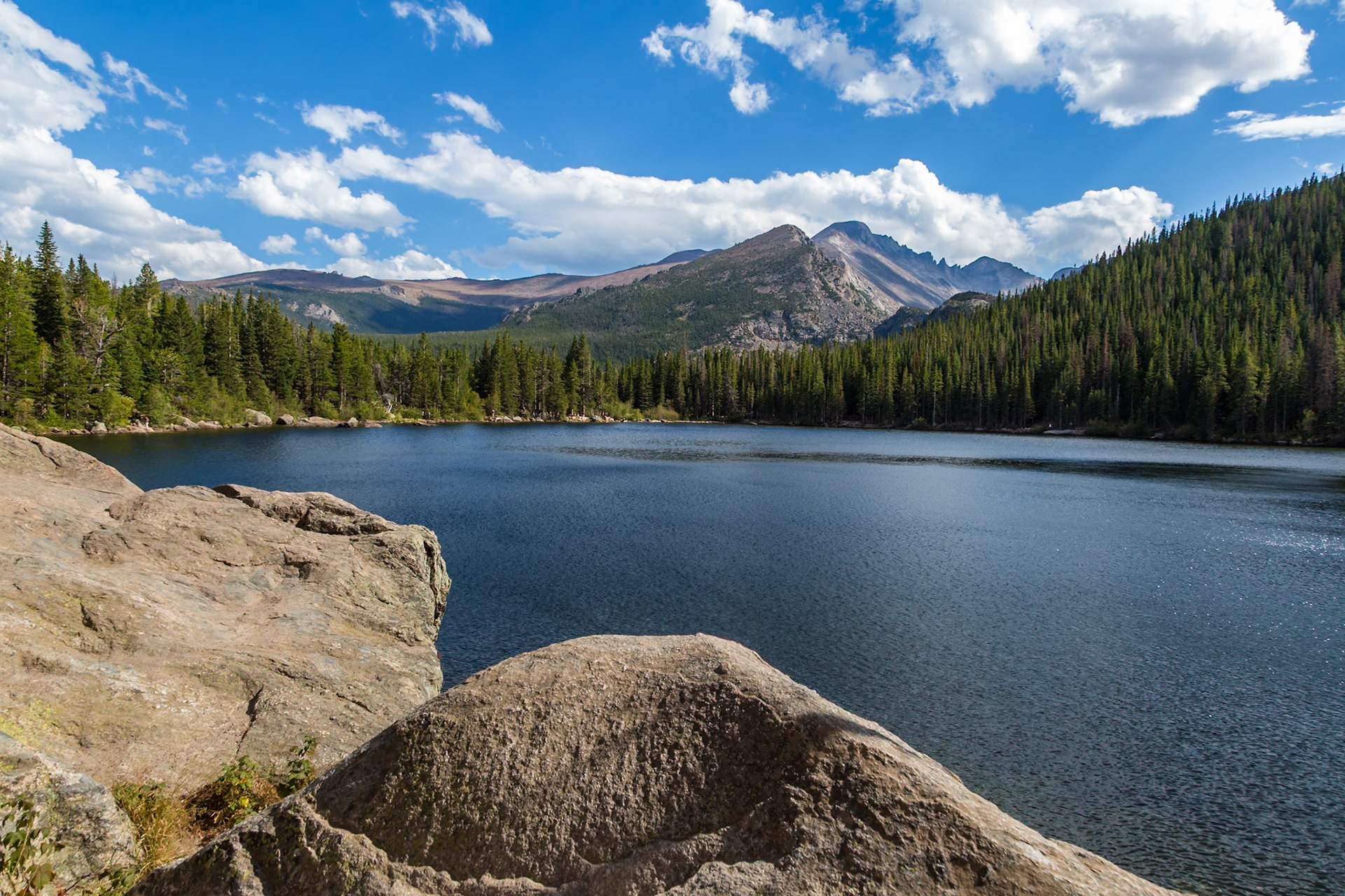 180918_079 Boulders along the shoreline of Bear Lake in Rocky Mountain National Park, Colorado