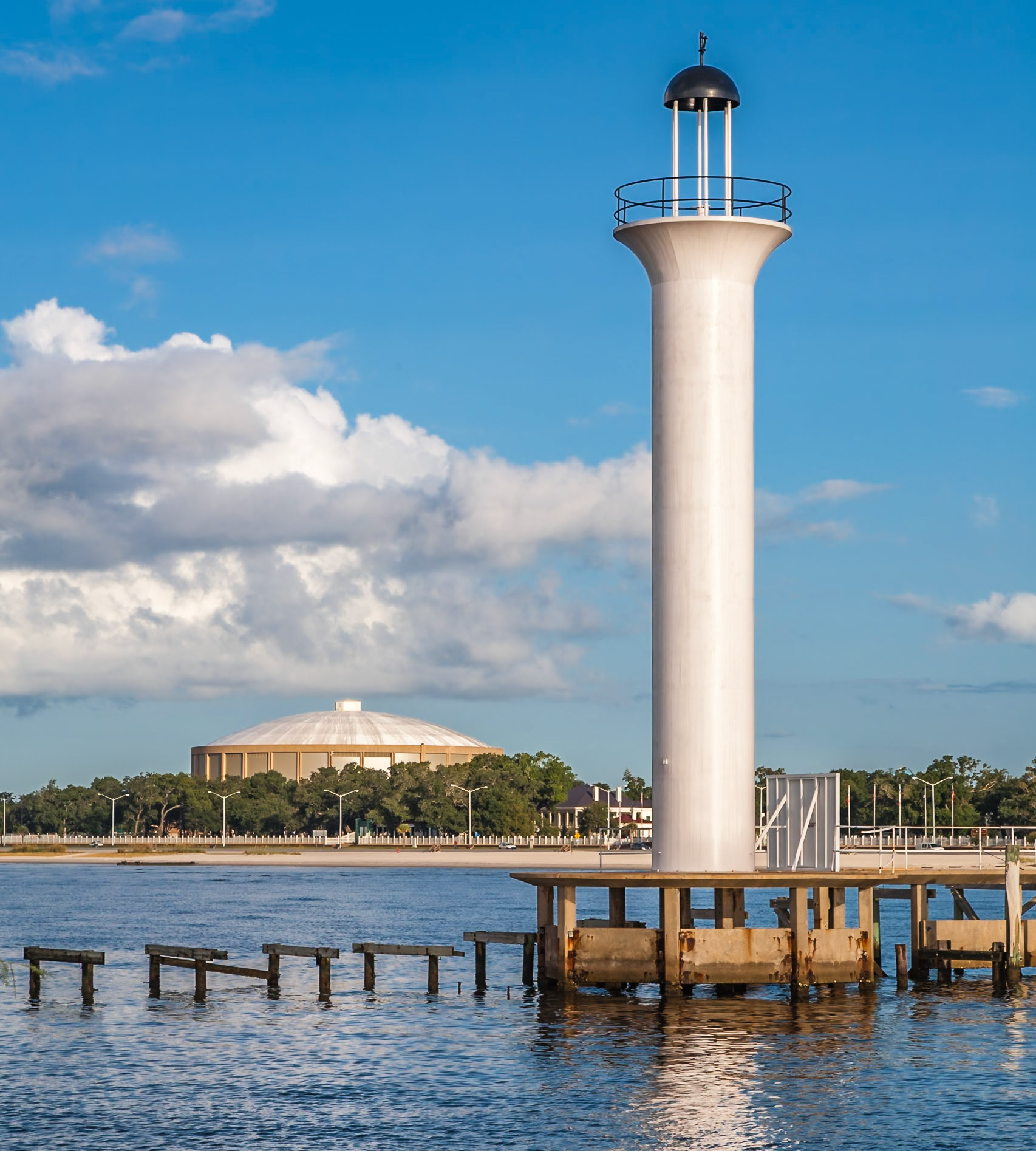 140911_002 Lighthouse at what was the Broadwater Marina before Hurricane Katrina in Biloxi, Mississippi