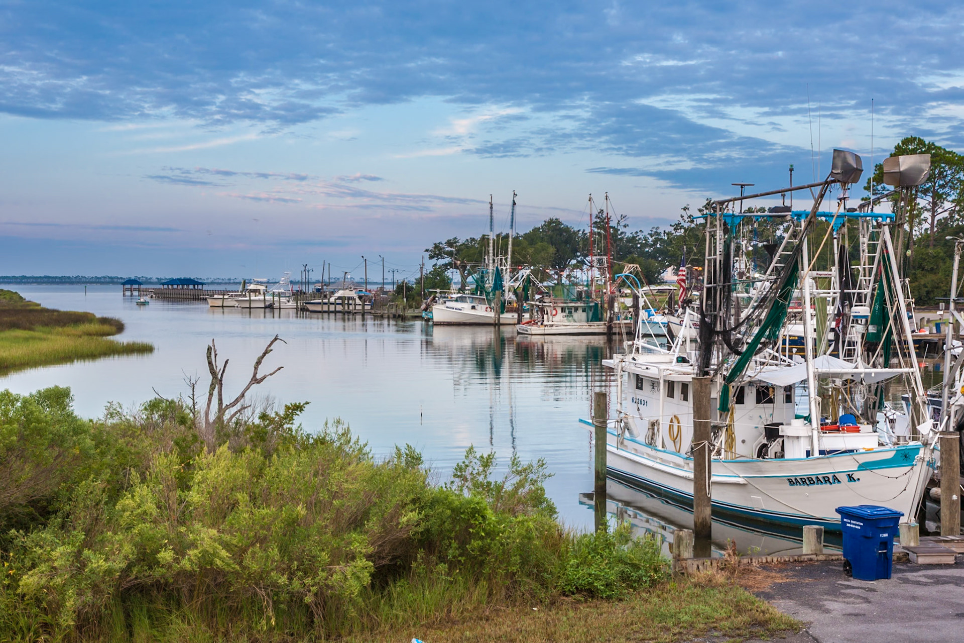 140917_038 Commercial fishing boats in the Ocean Springs Harbor along the Mississippi Sound in Ocean Springs, Mississippi
