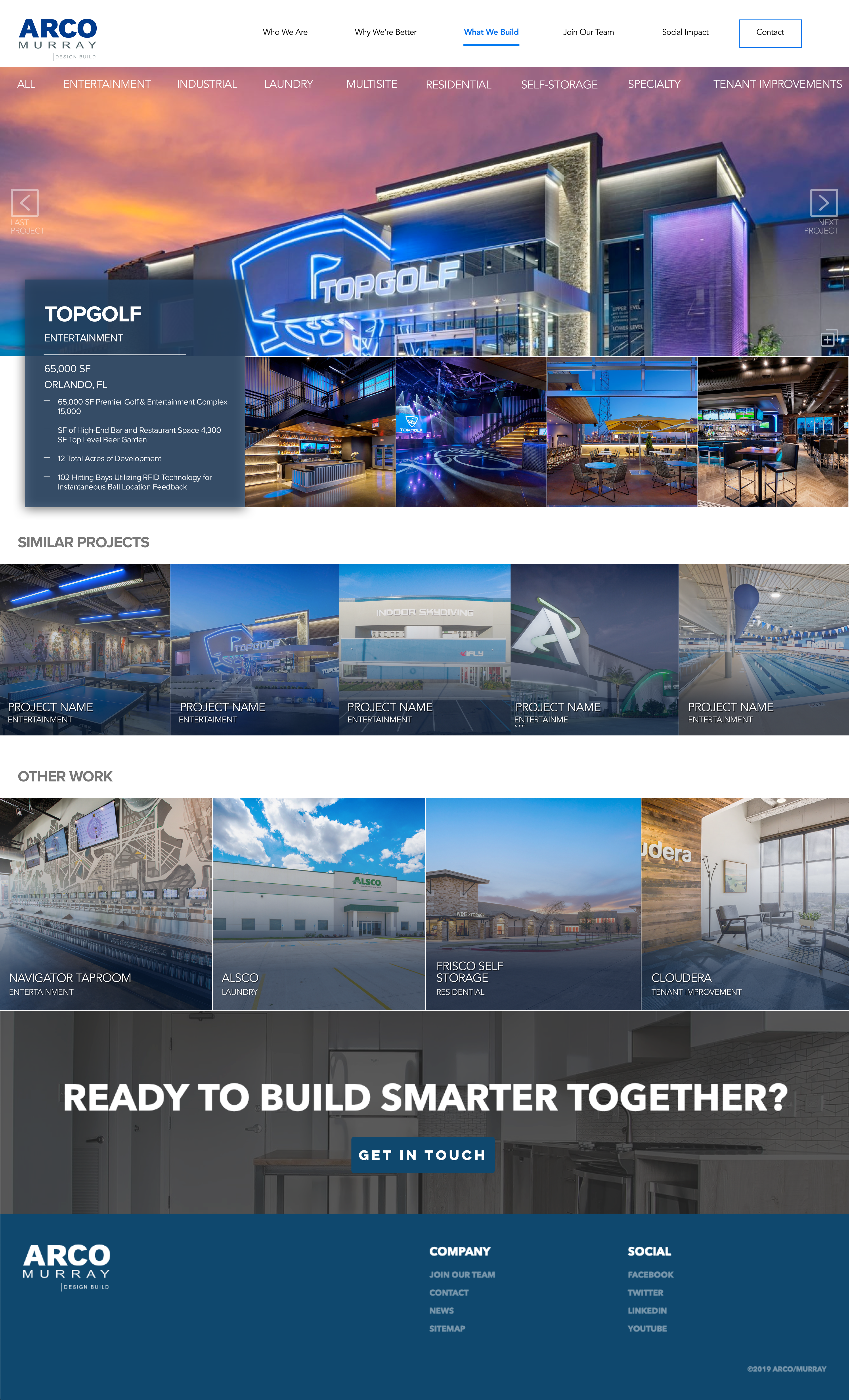 The finalized individual project page. When an image is clicked, a lightbox carousel pops in front.