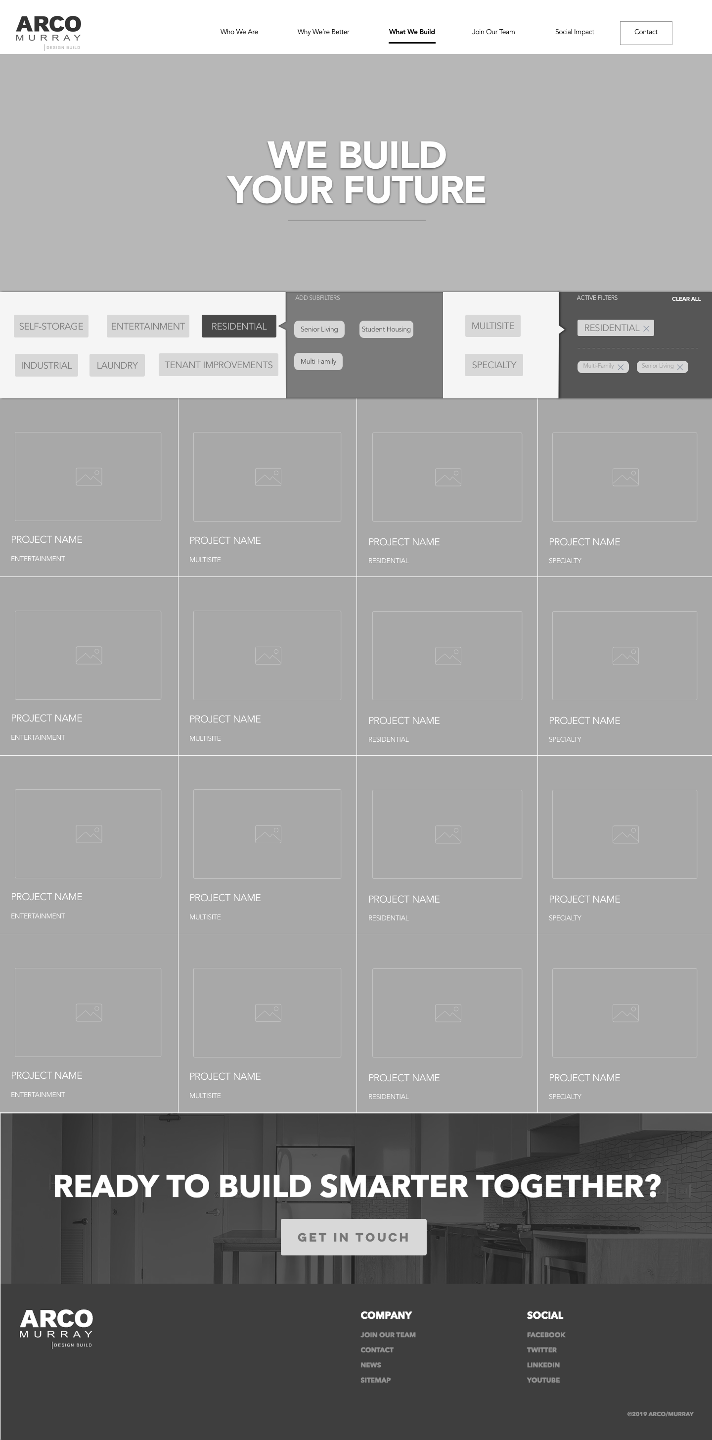 The main page is really just a photo grid, for the sole purpose of letting the projects speak for themselves visually.