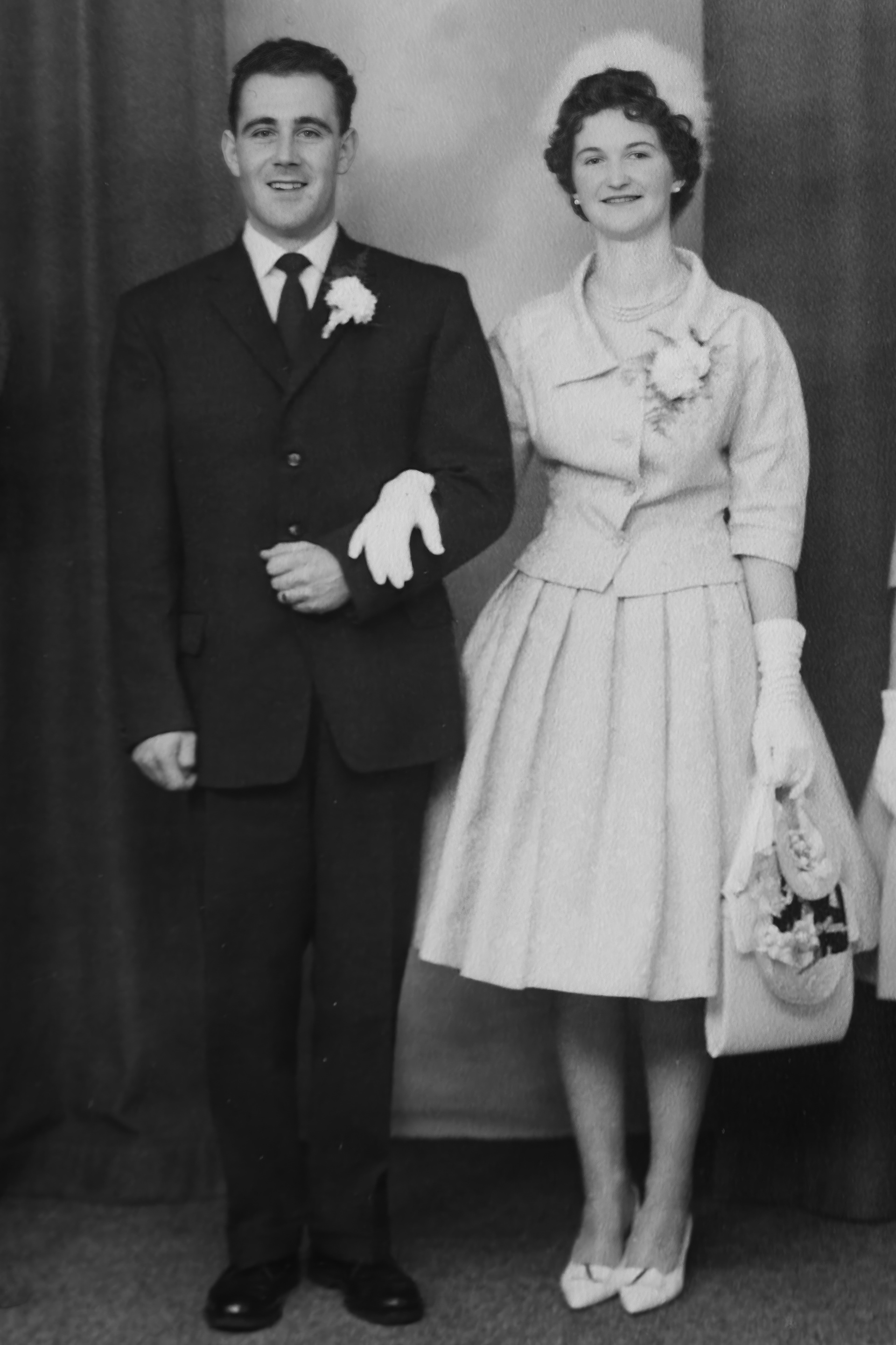 Angus and Agnes on their wedding day, 1961