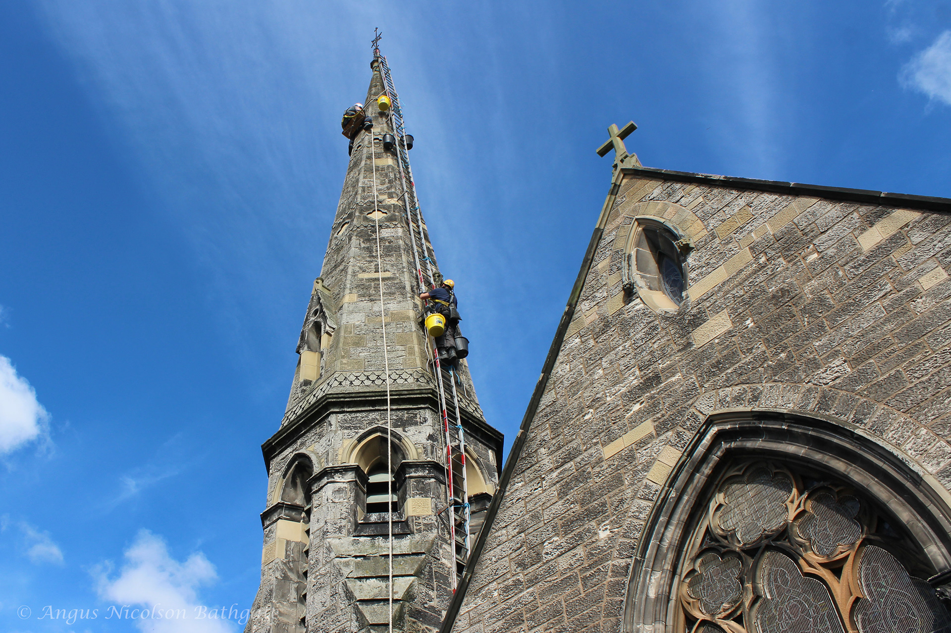 Steeplejacks at St. Peter's Episcopal Church, Musselburgh