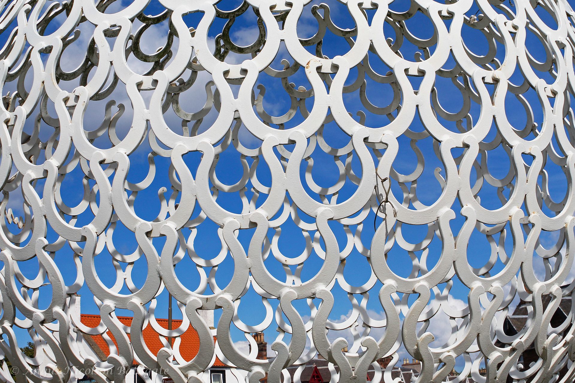 Close up of the golf ball sculpture