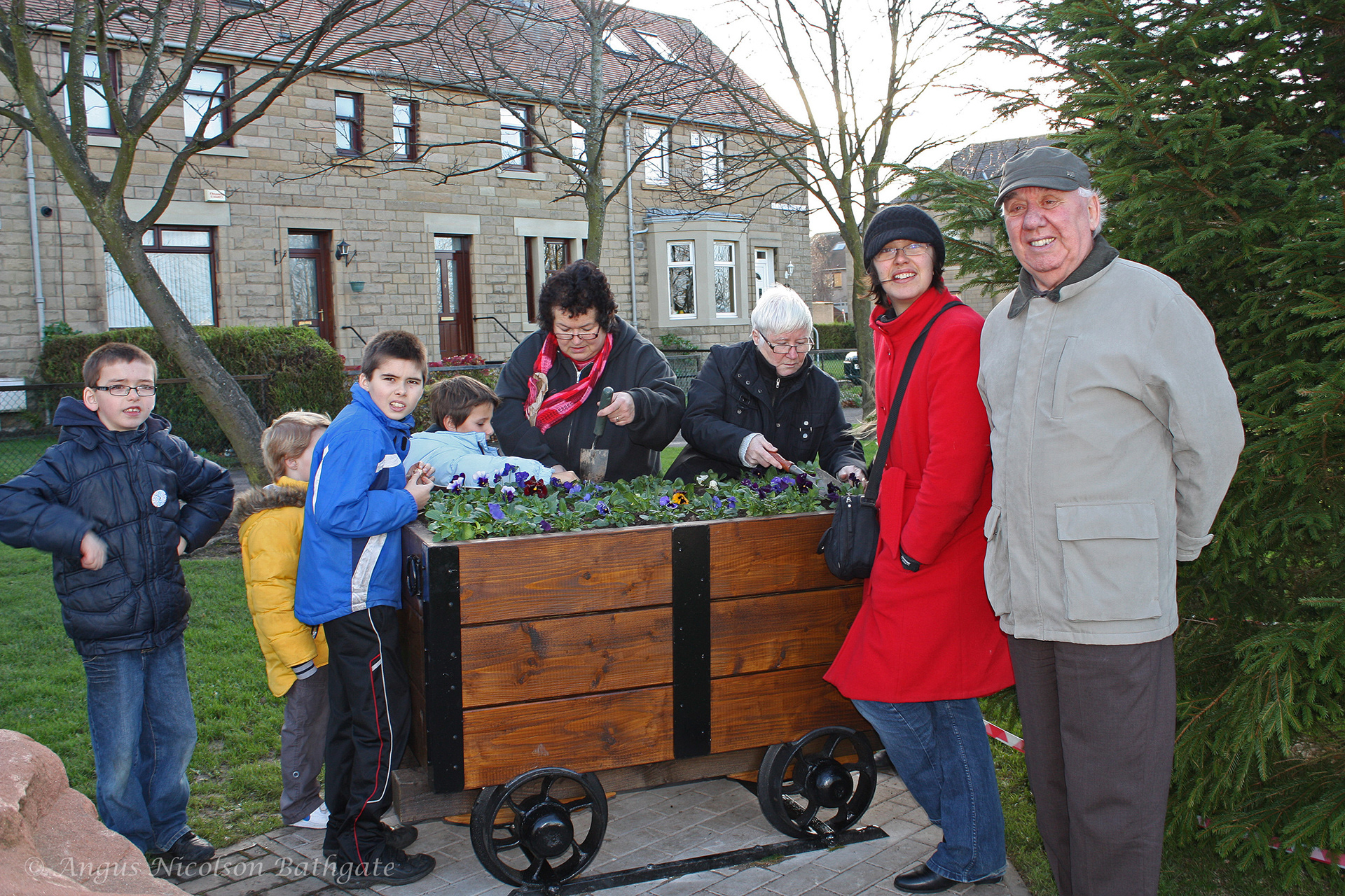 Planters at the Miners’ Memorial Stone, Wallyford