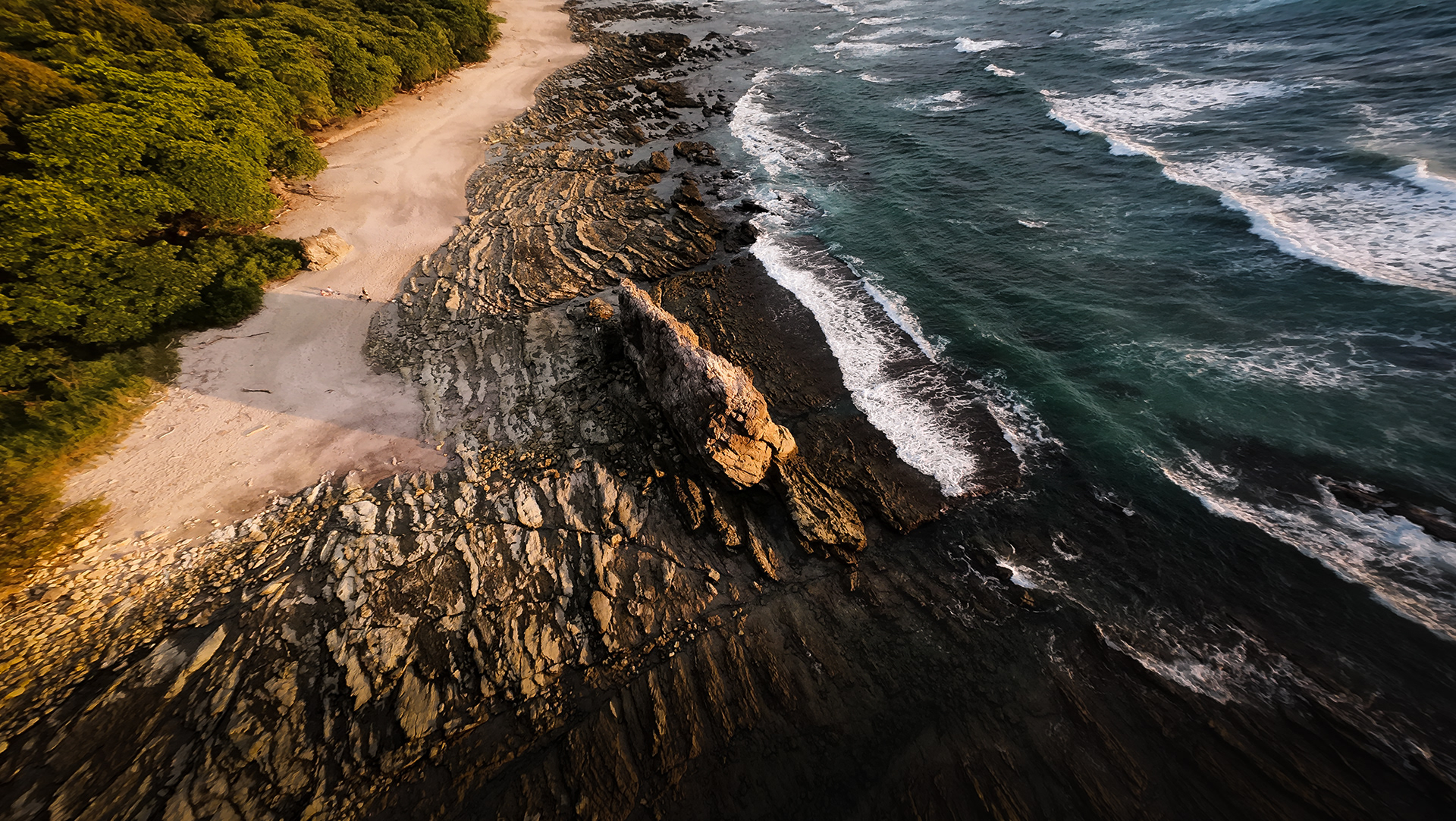 FPV Drone Aerial Shot of Santa Teresa beach, Costa Rica