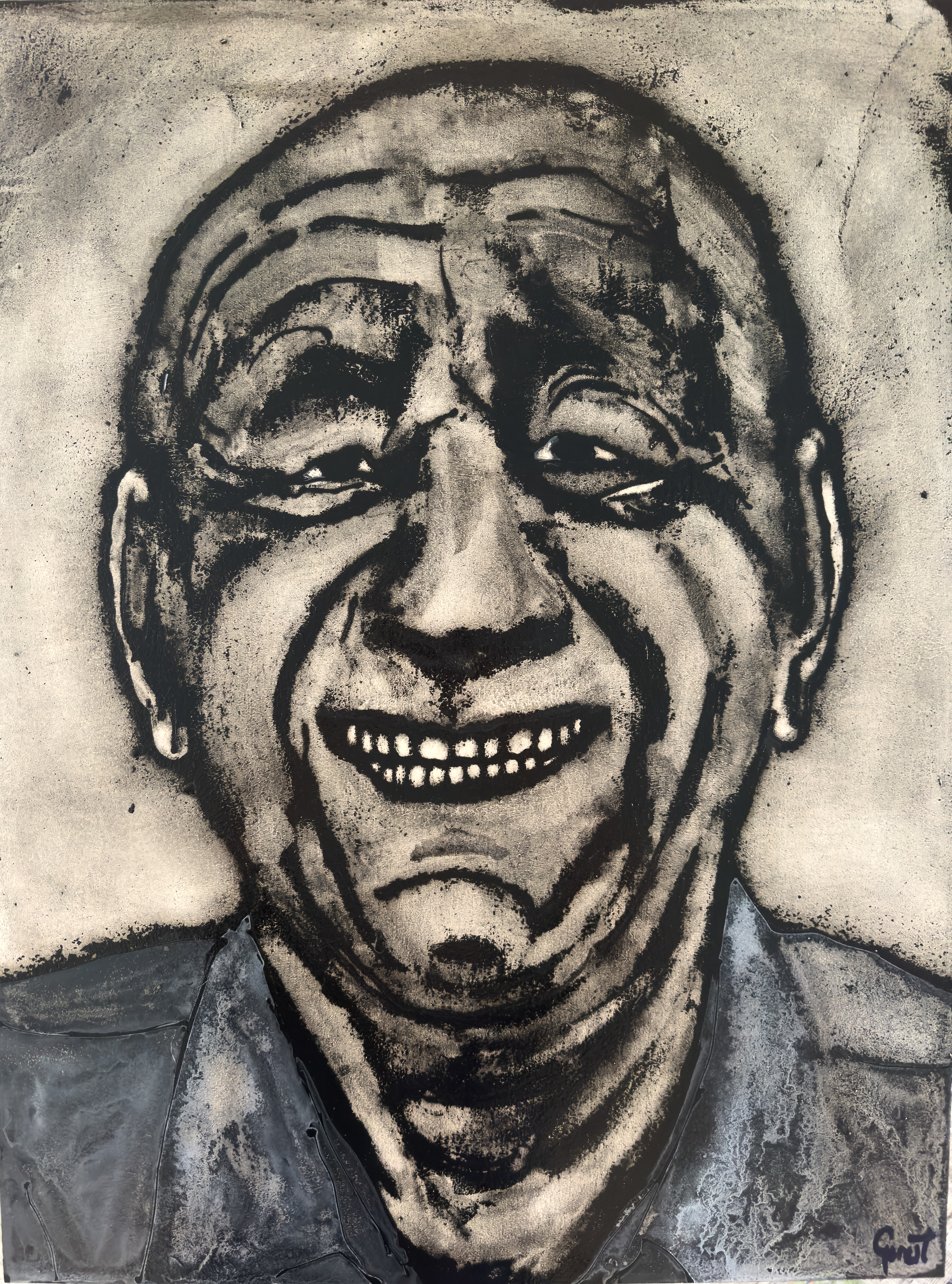 Portrait Homme "Sans titre" Gouache 60x80 2024