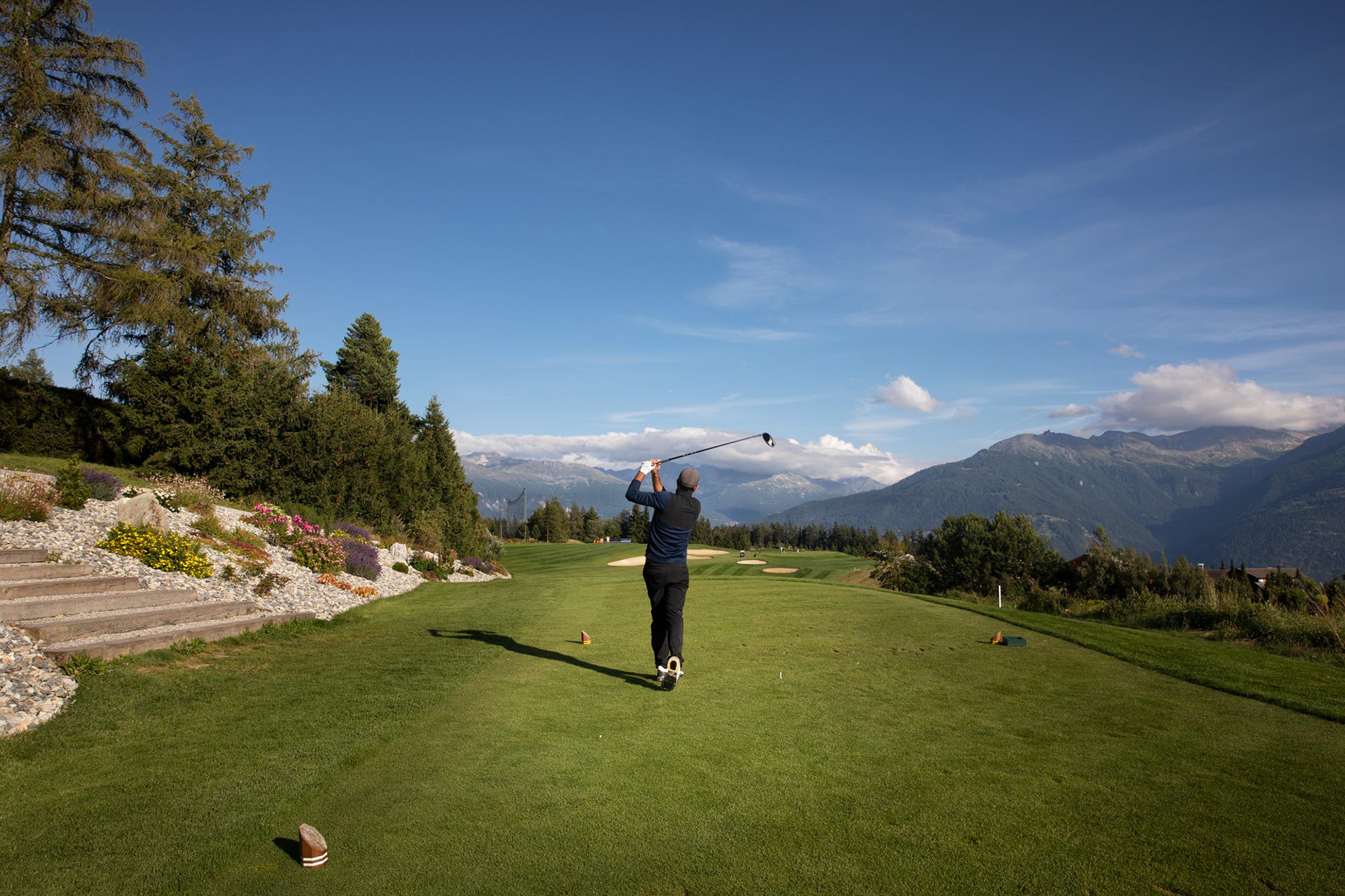 Golf Player at Golf Club sur Sierre, Switzerland
