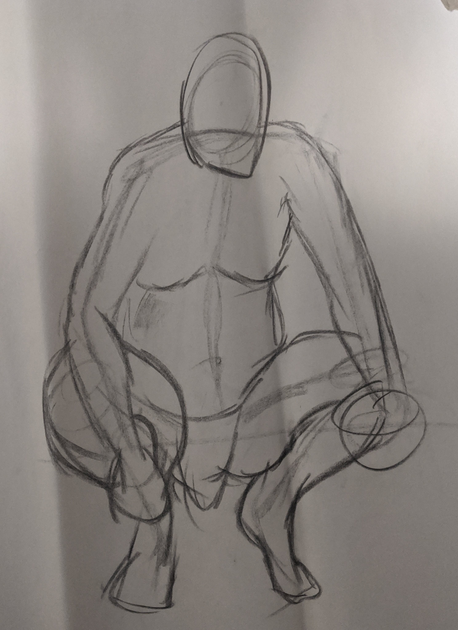 Position gesturing, 1 minute, charcoal