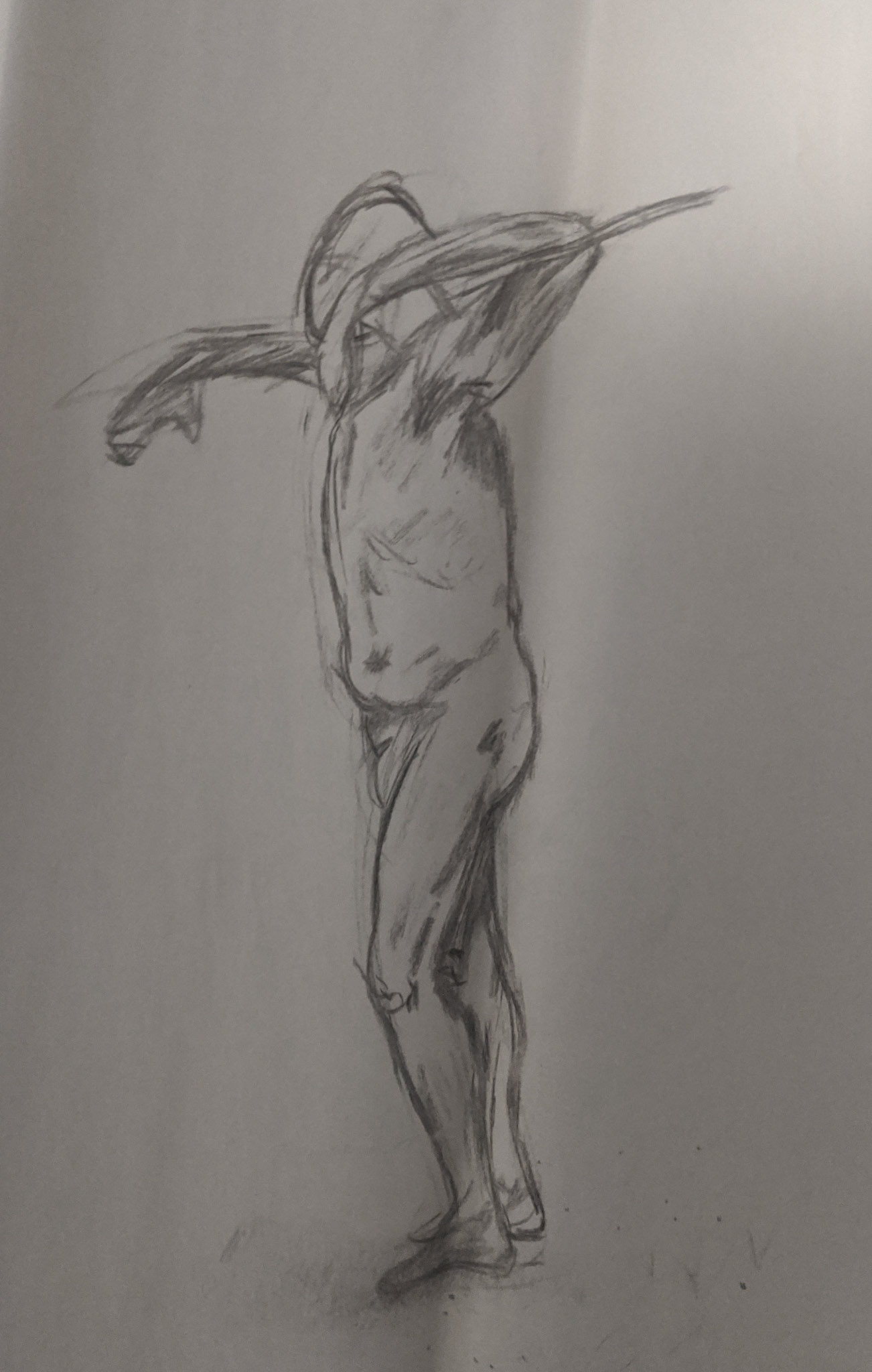 Position and weight gesture, 5 minutes, charcoal