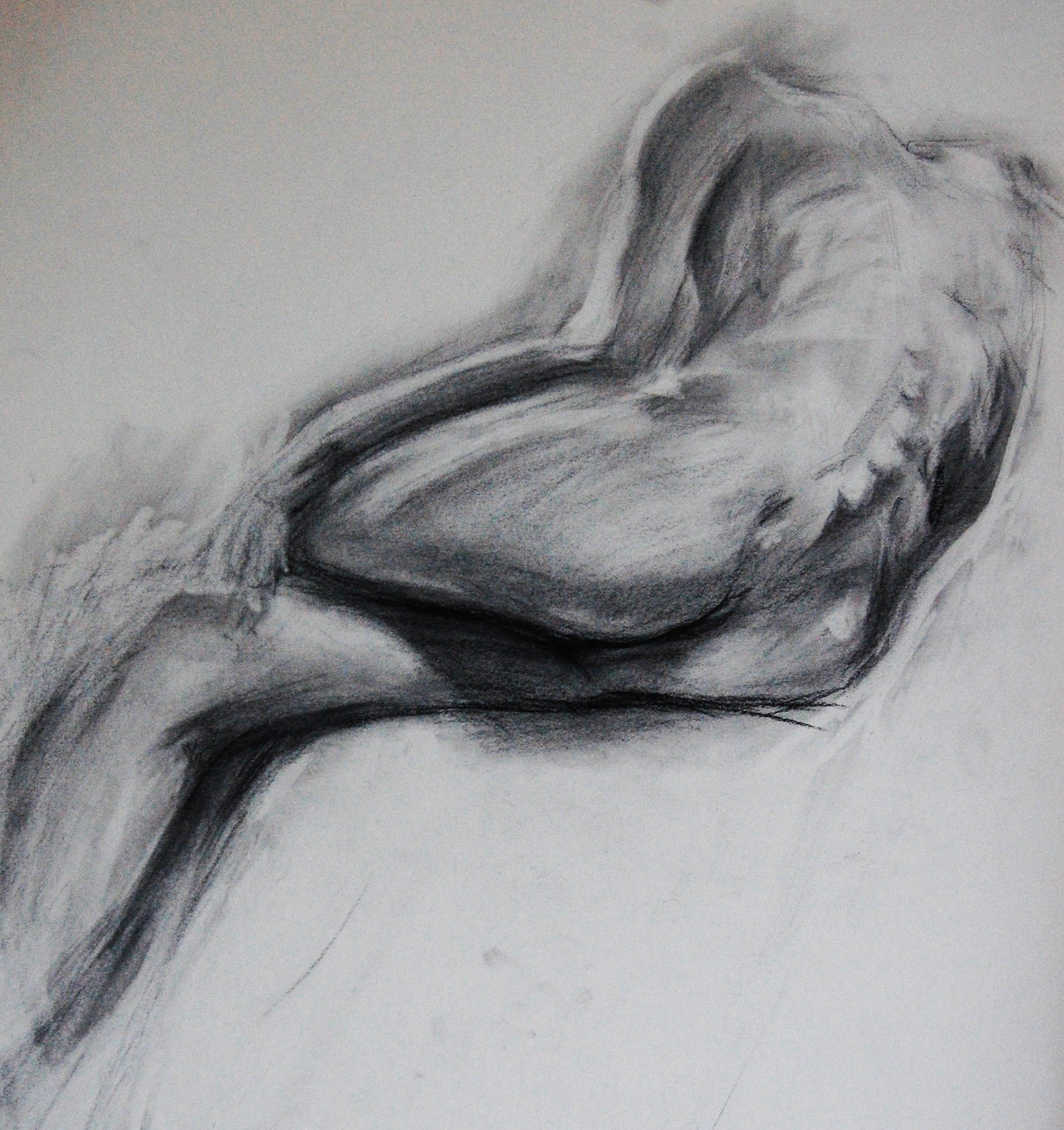 Weight value study, charcoal, 1 hour sitting