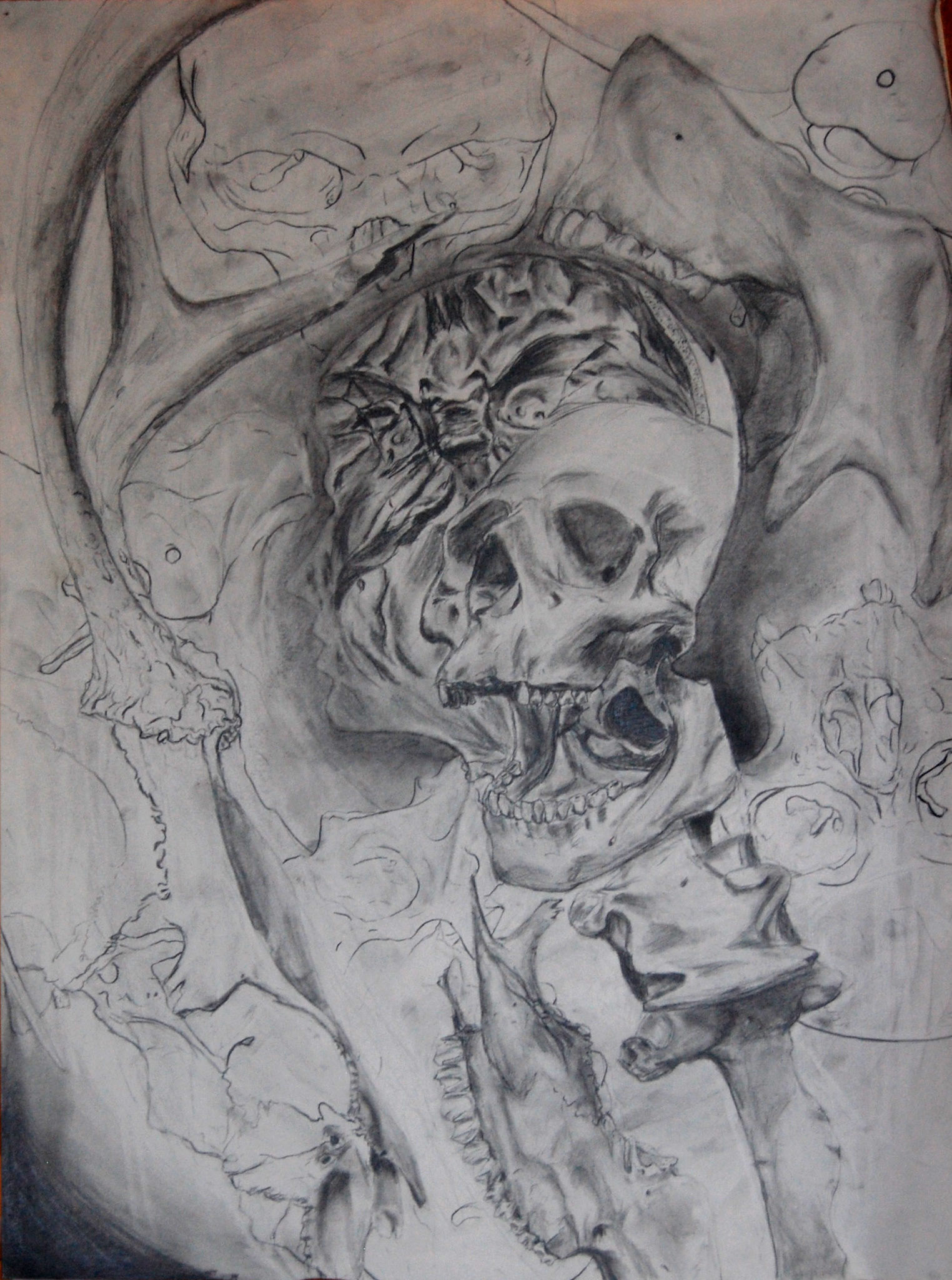 Exploring line and value placement with pencil