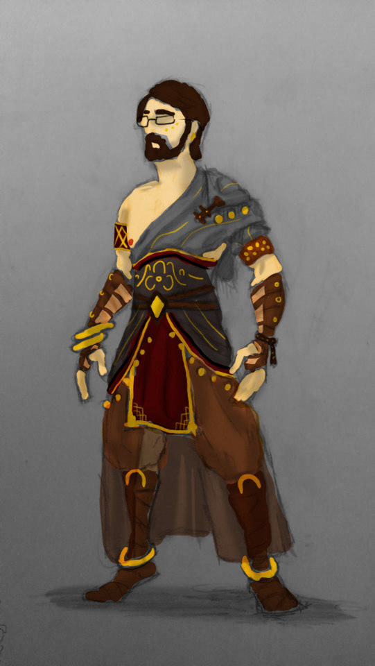 Planning color and layout of a monk's costume