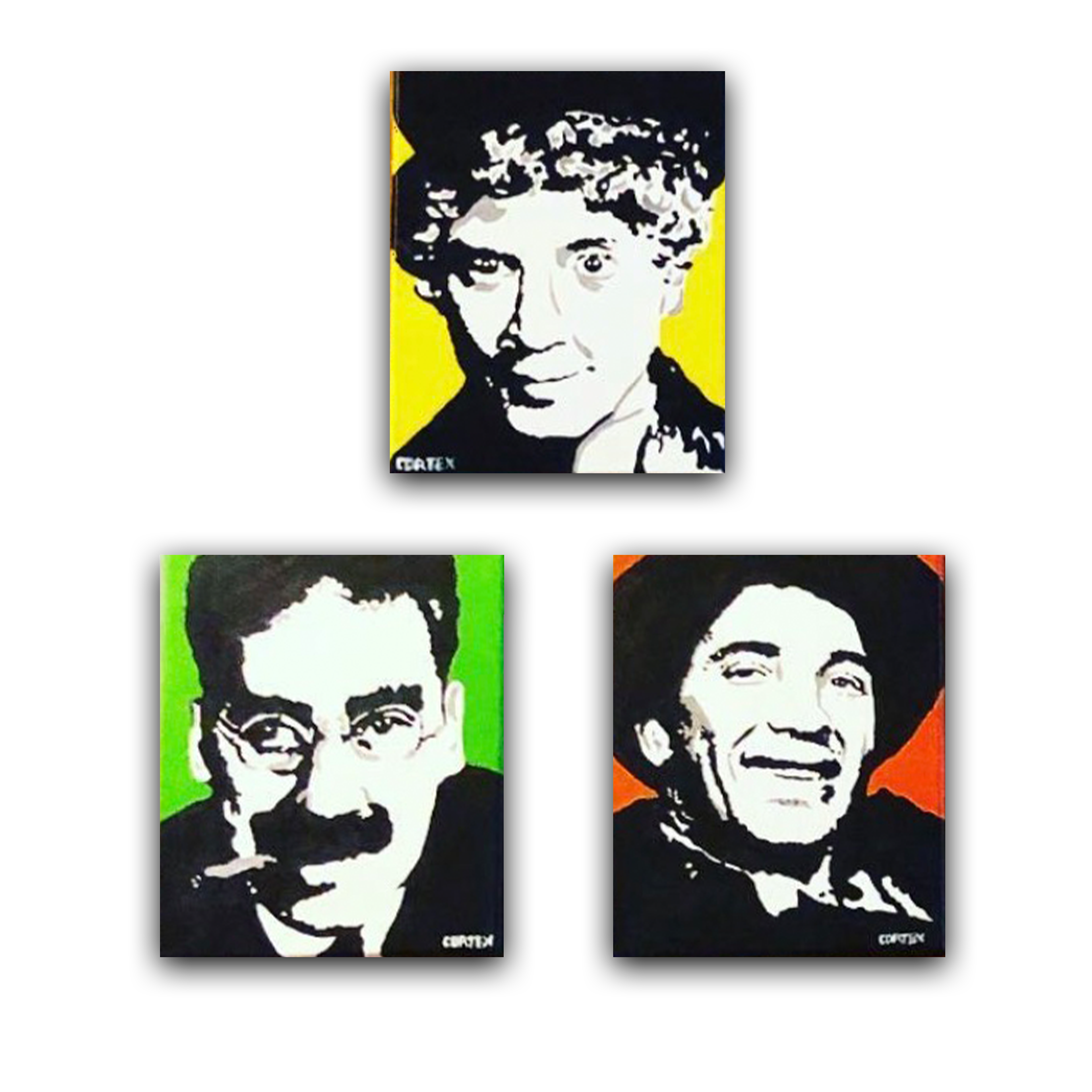THREE STOOGES: 2018 Oil On Canvas
