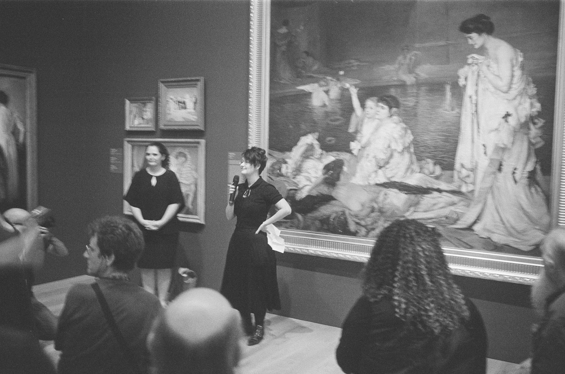 Zenobia Frost preparing to read at Queensland Art Gallery (2018)