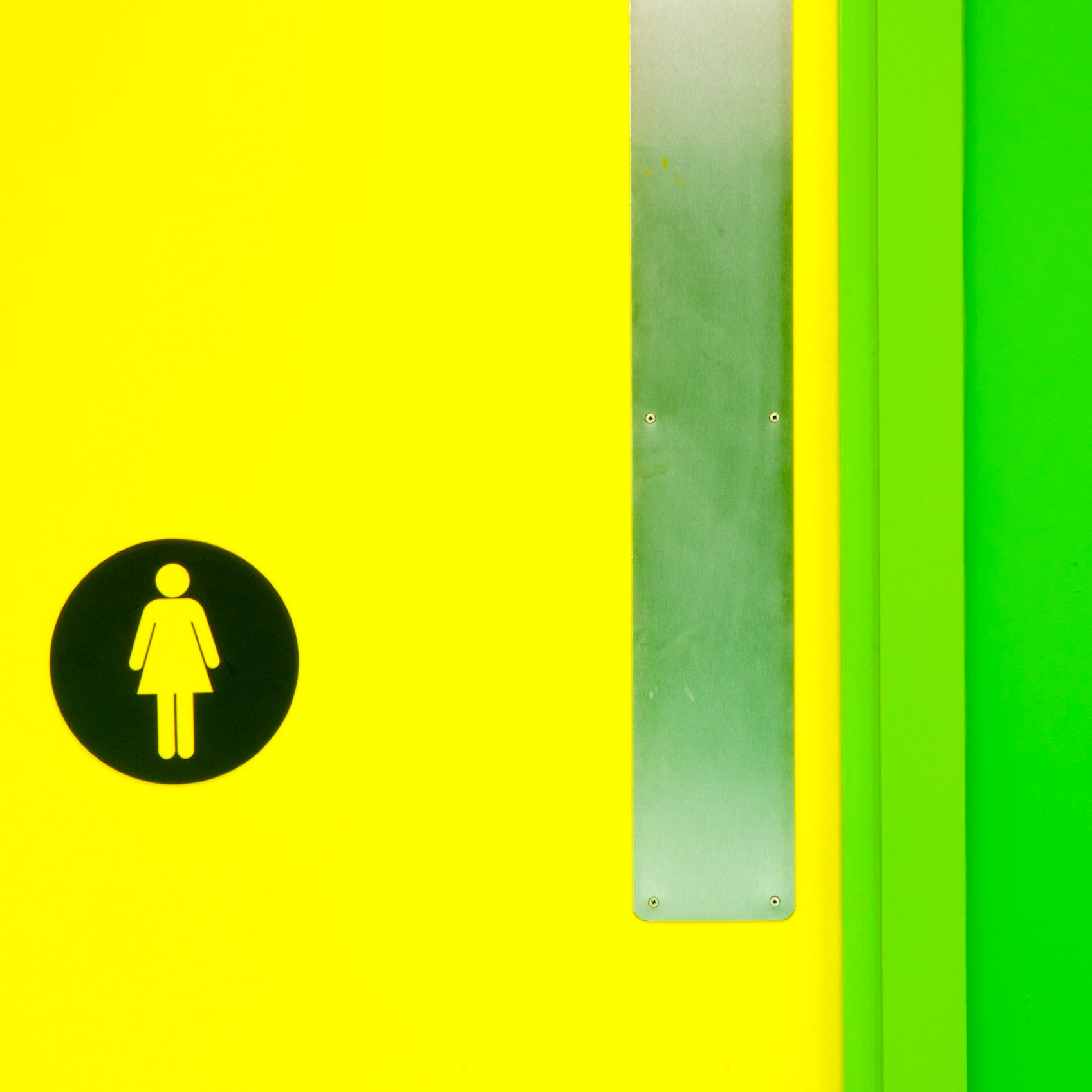 Toilet in Green and Yellow