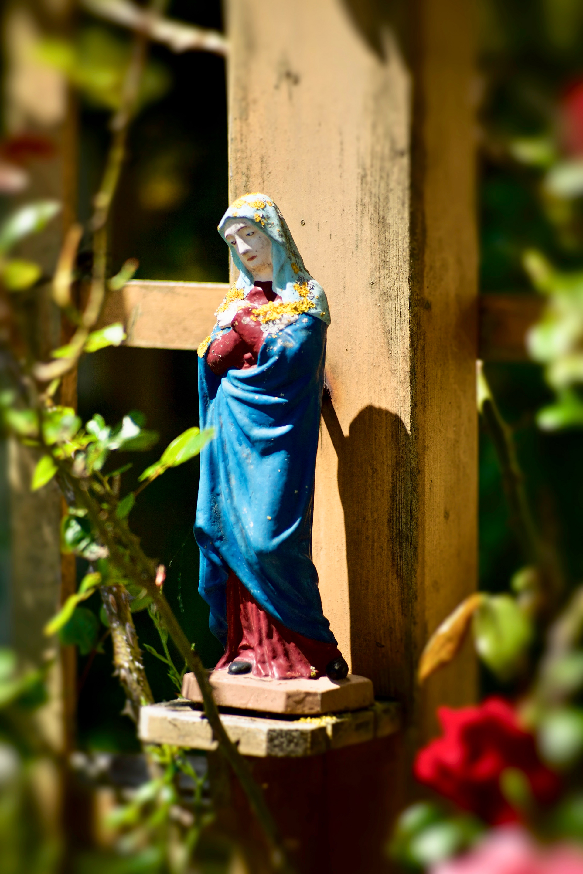 6-2021 // Marienfigur am Feldkreuz im Steinhöringer Ortsteil Holzhäuseln // Pentacon electric 2.8/135mm, Canon EOS 5D