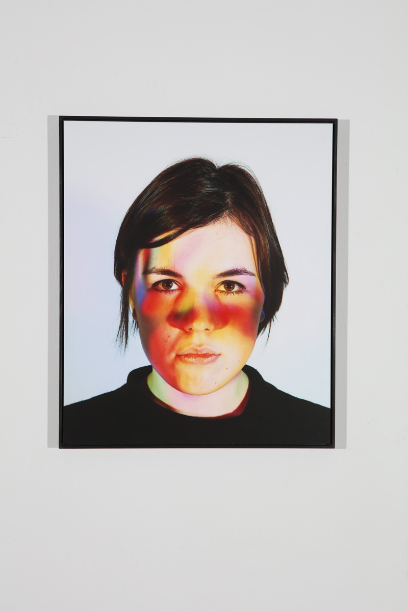 €750. Exhibition Print, approx. 50x60 cm. Noortje in red, green and blue
