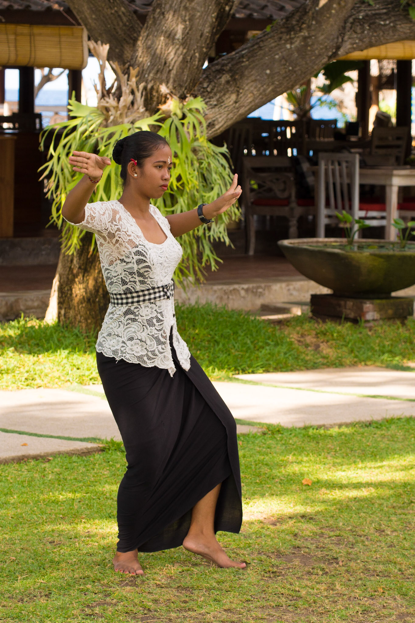 Practicing traditional dancing