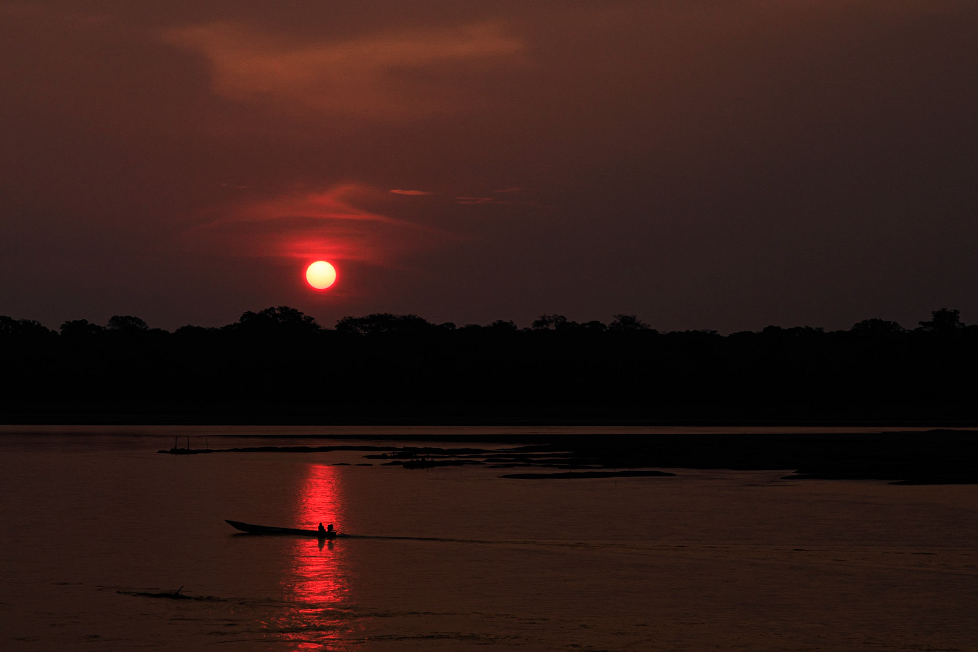 Sunset over Rio Madre de Dios