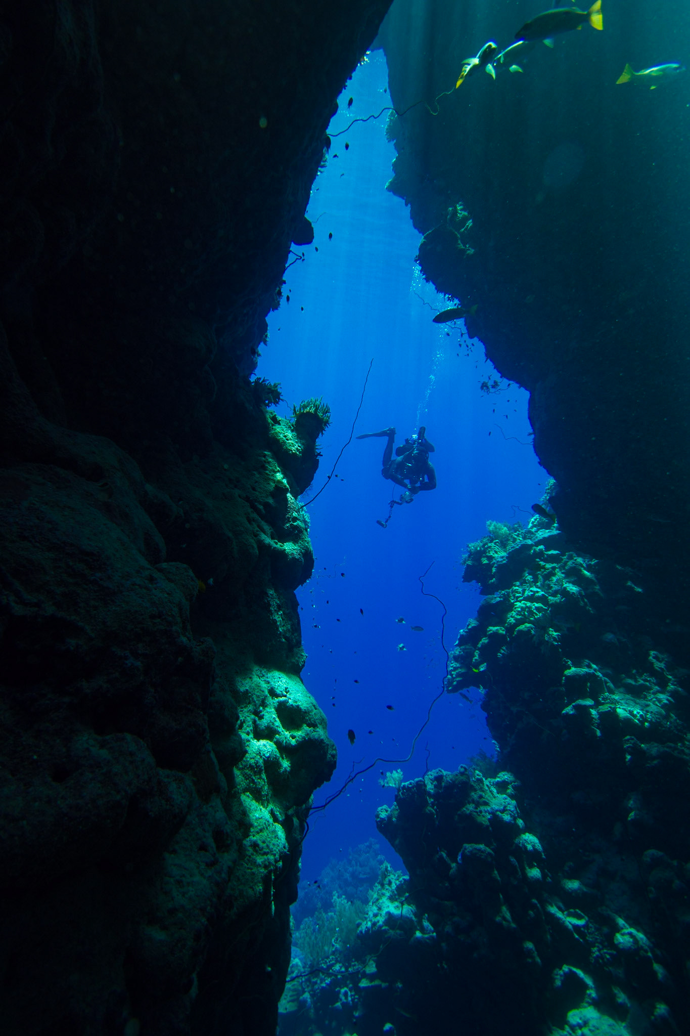 Abhishek Agarwal in an underwater cave