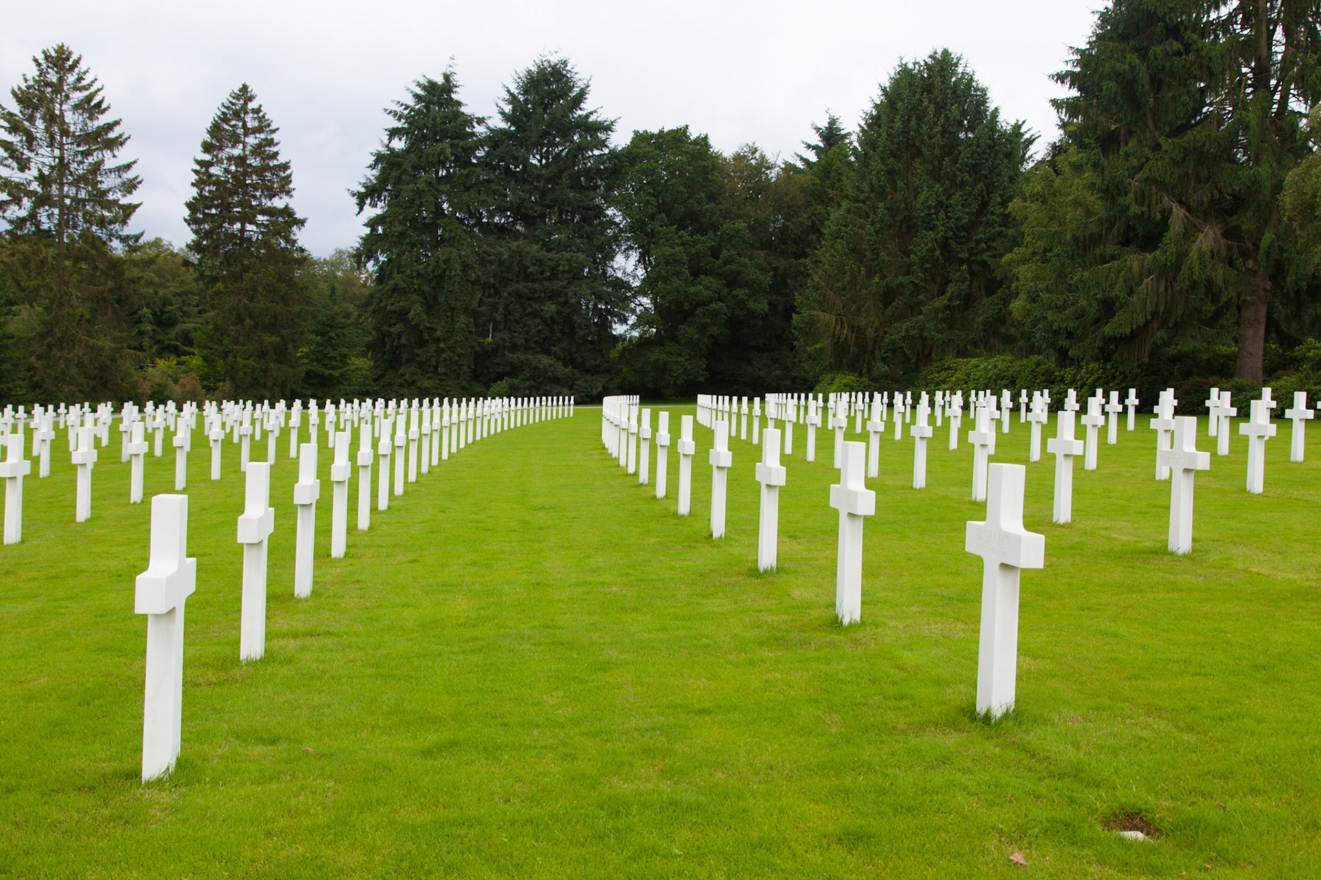Luxembourg American Cemetery where many soldiers who died at the Battle of the Bulge are laid to rest