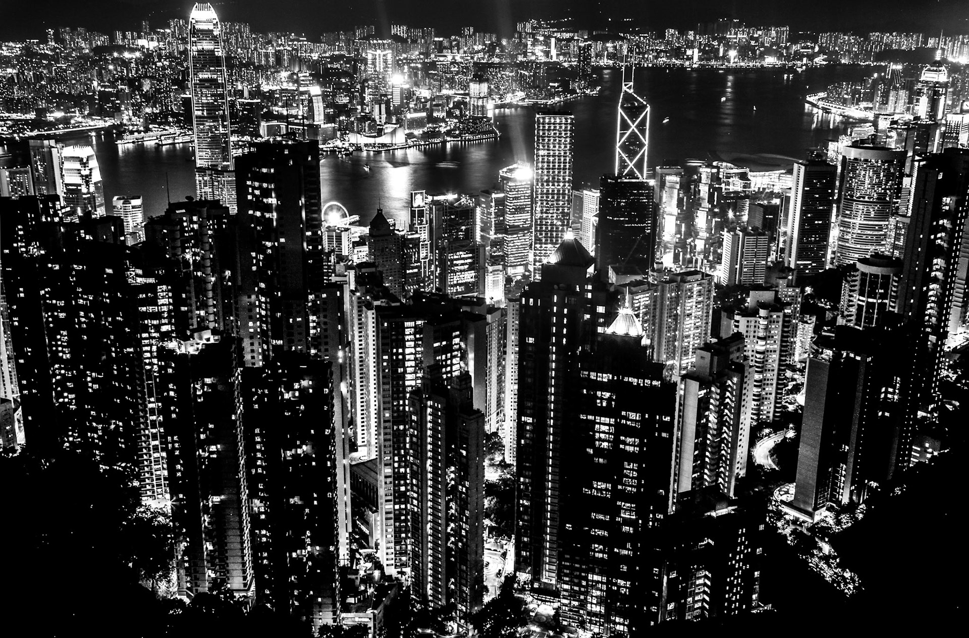 Victoria Peak Monochrome, Hong Kong (2015)