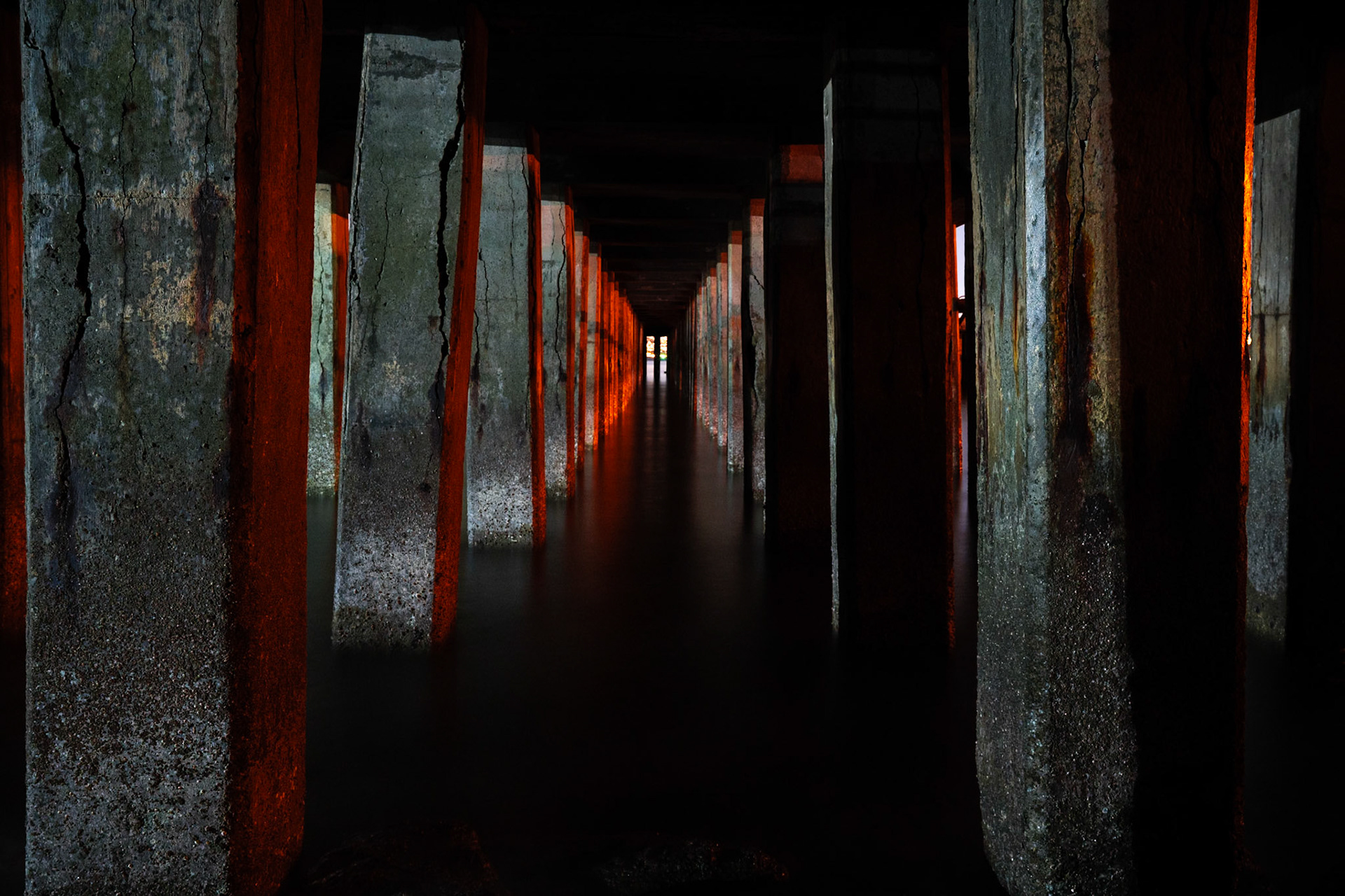 Glow from GG Bridge under Fort Baker, SF (2018)