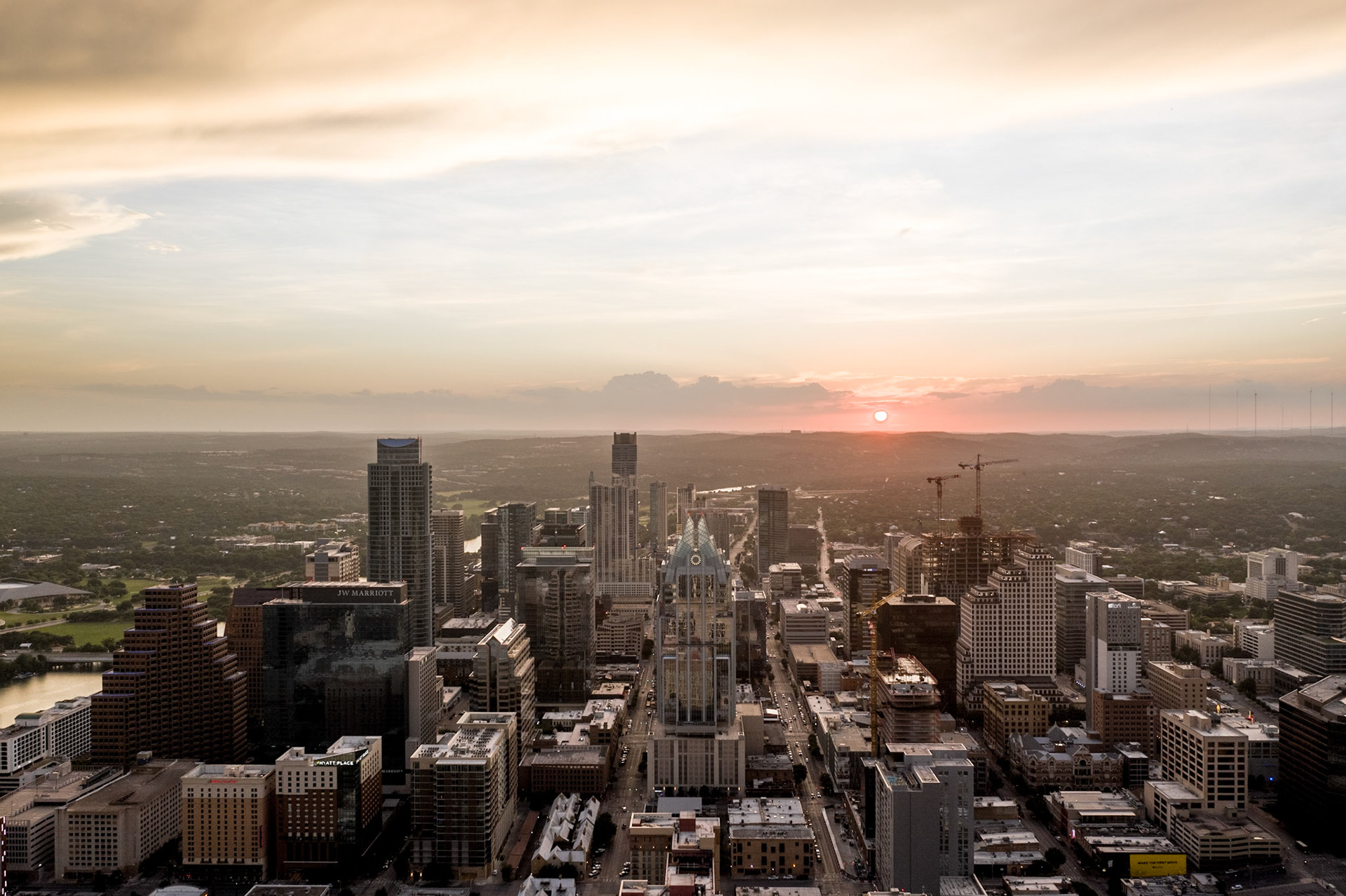 Setting Sun behind Downtown ATX (2020)