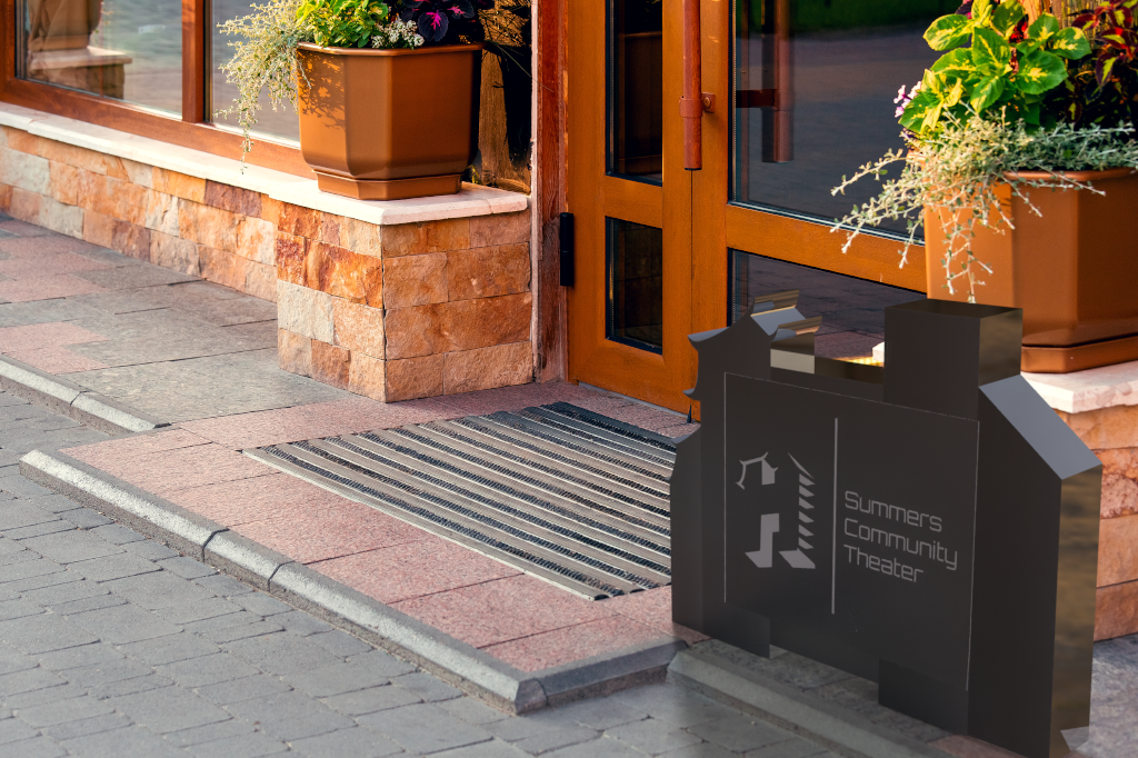 Summers Community Theater Signage Render (stock image used for background)