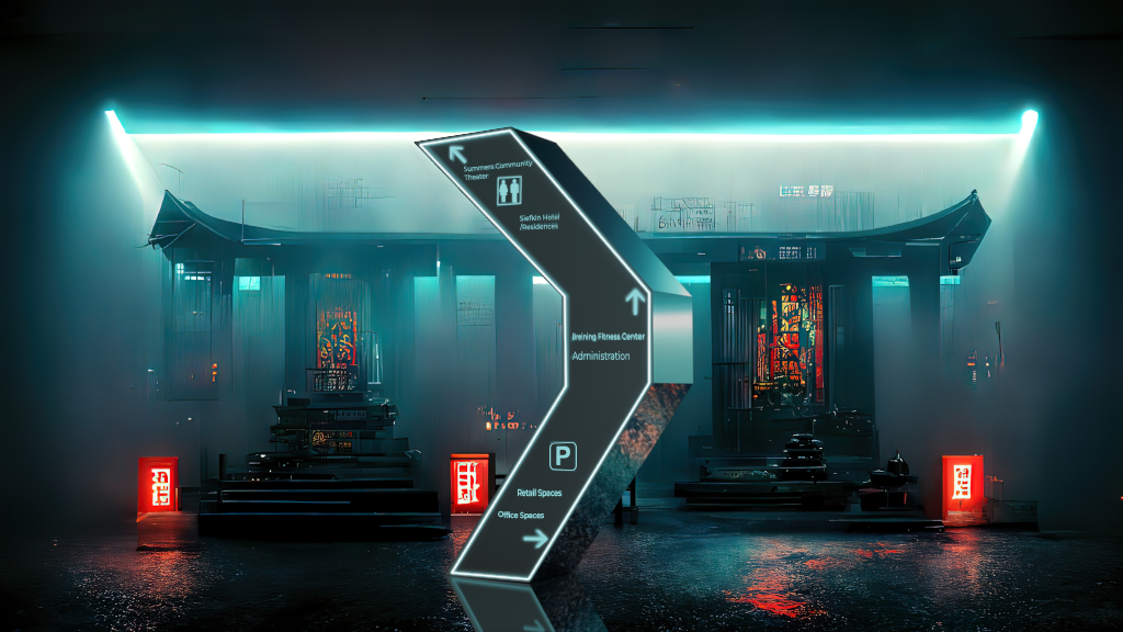 Monument Signage(Night Time) (stock image used for background)