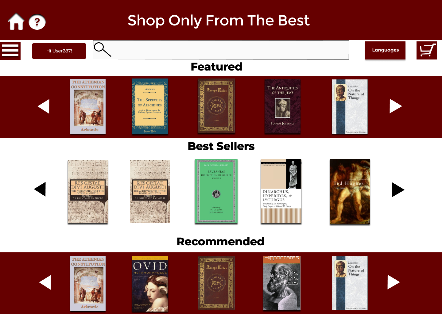 Shopping Page