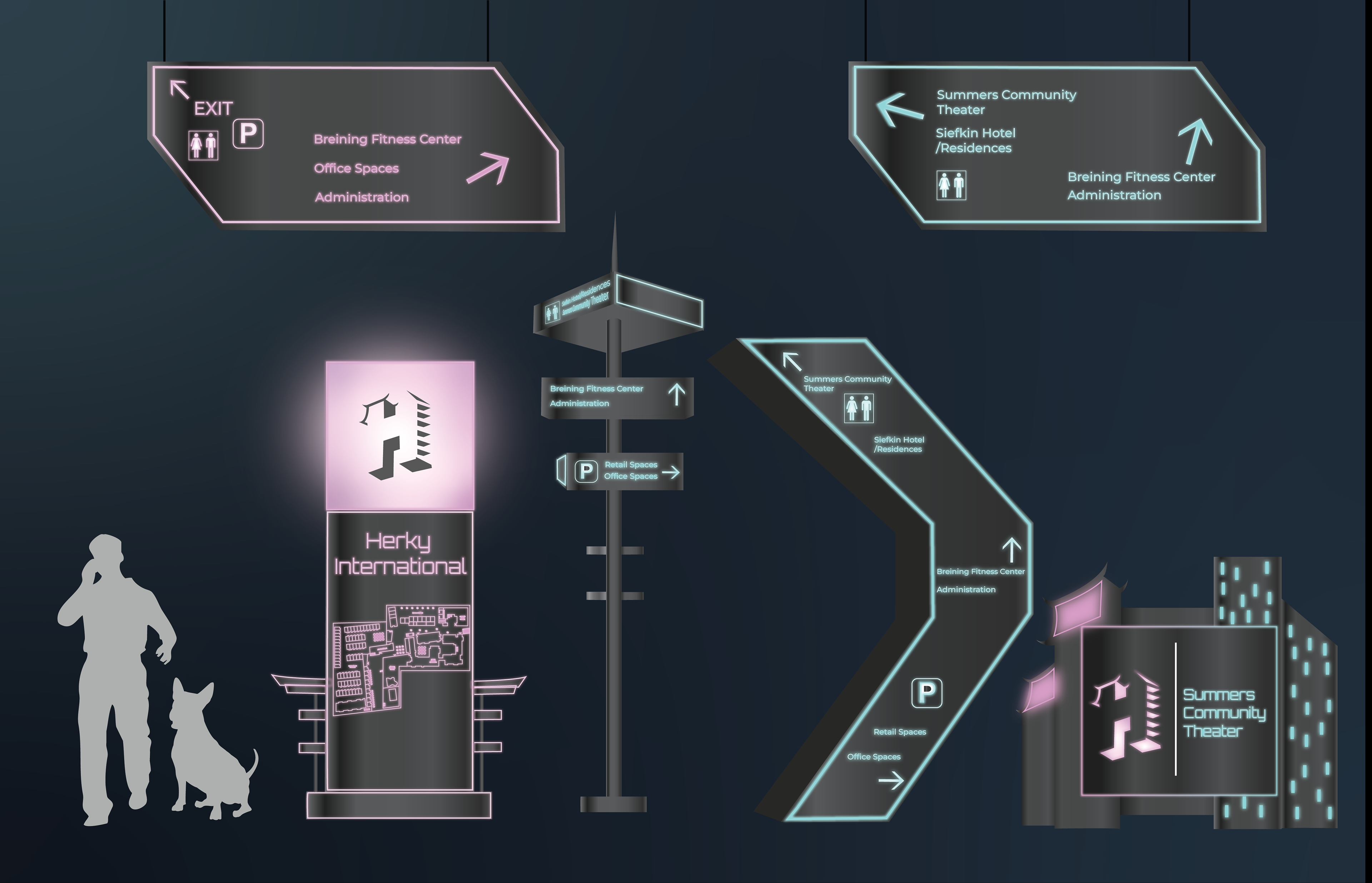 Night Time Signage(LED lights turned on)