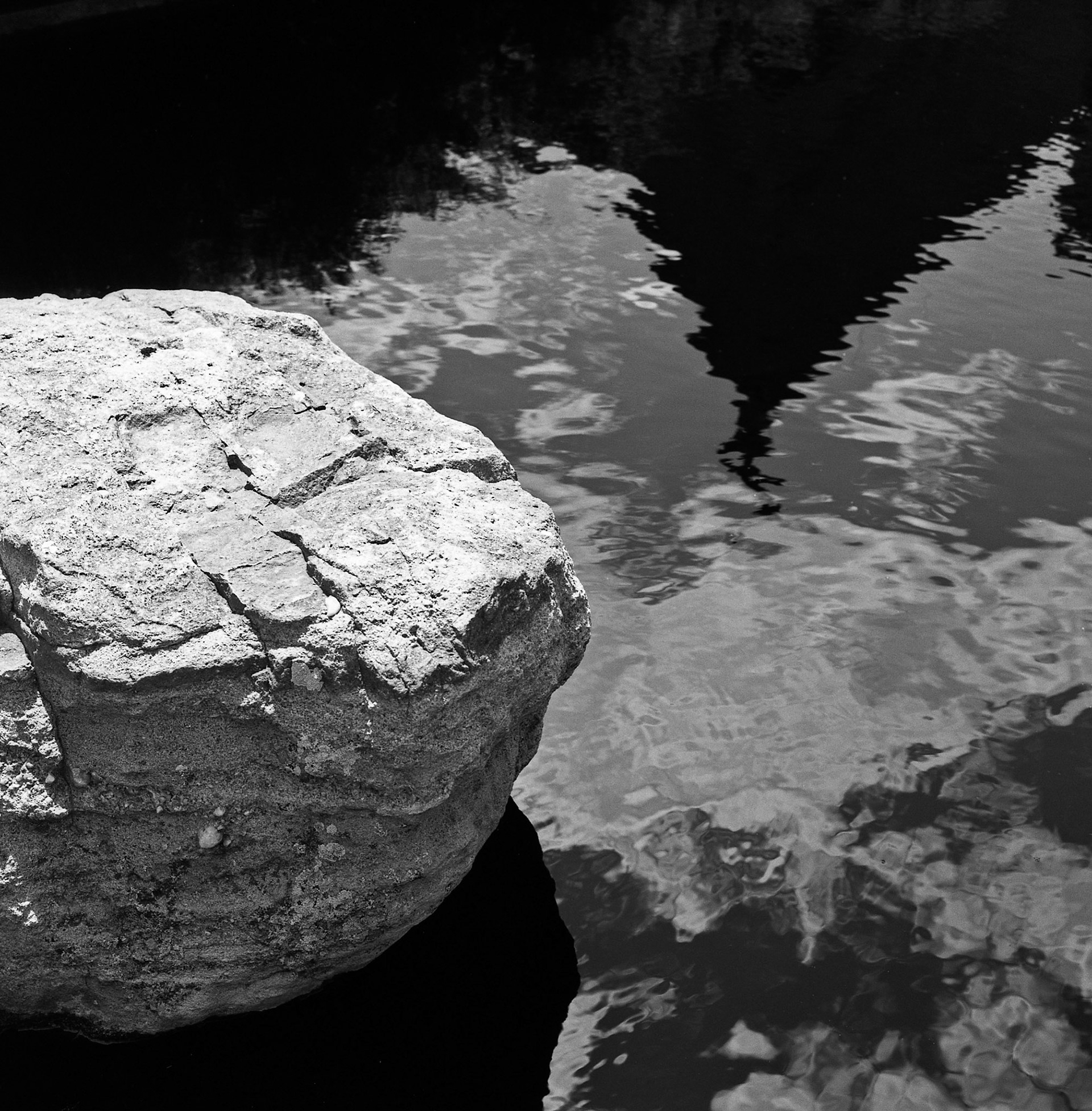 Boulder and Pond at University of Denver