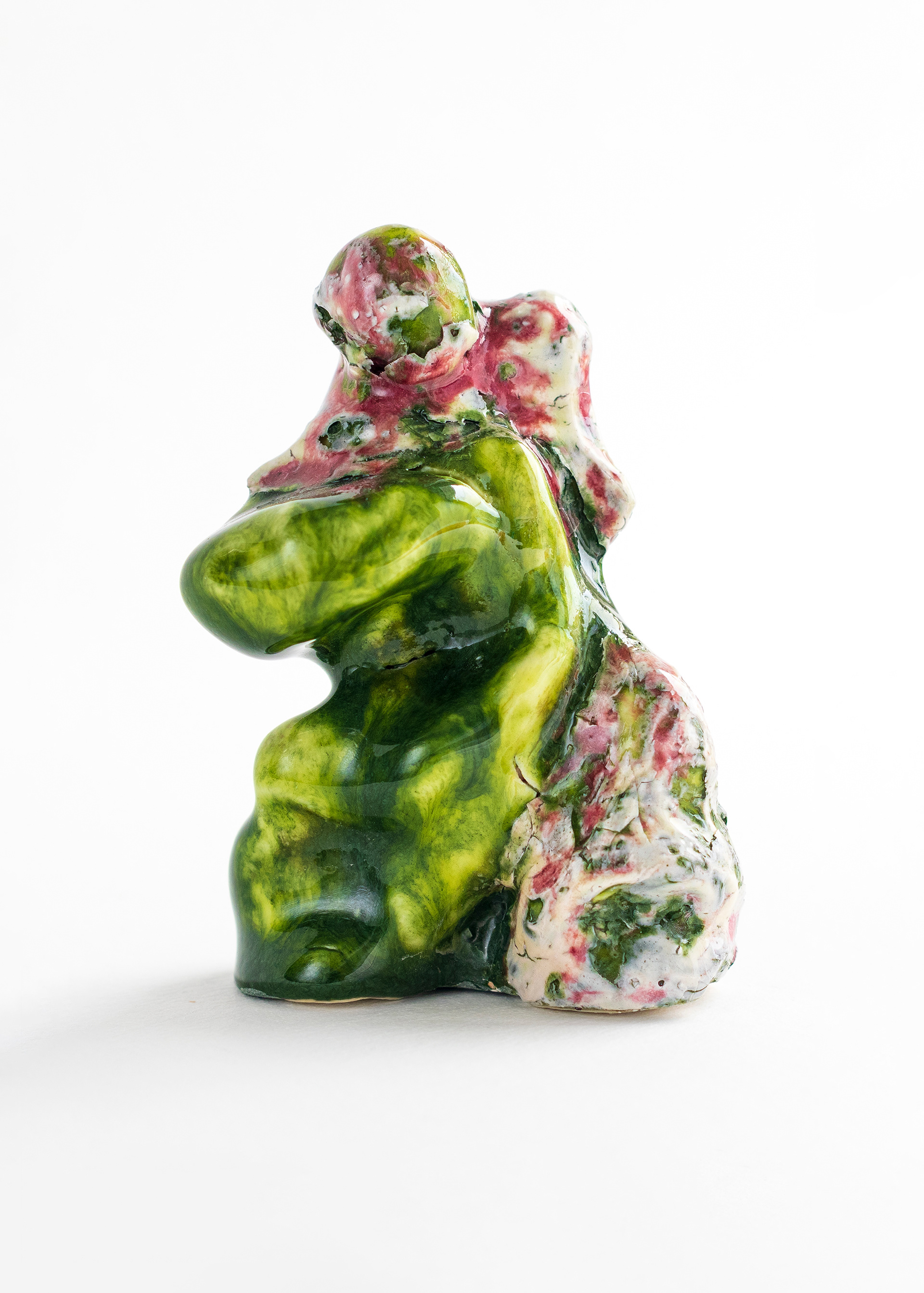 Amorphous(green I), 2022 · Porcelain, slip, glaze · 12 x 8 cm
