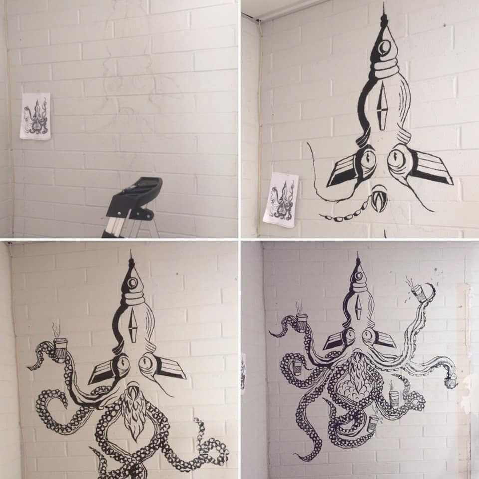 "Cephalopallo 11" mural painting process