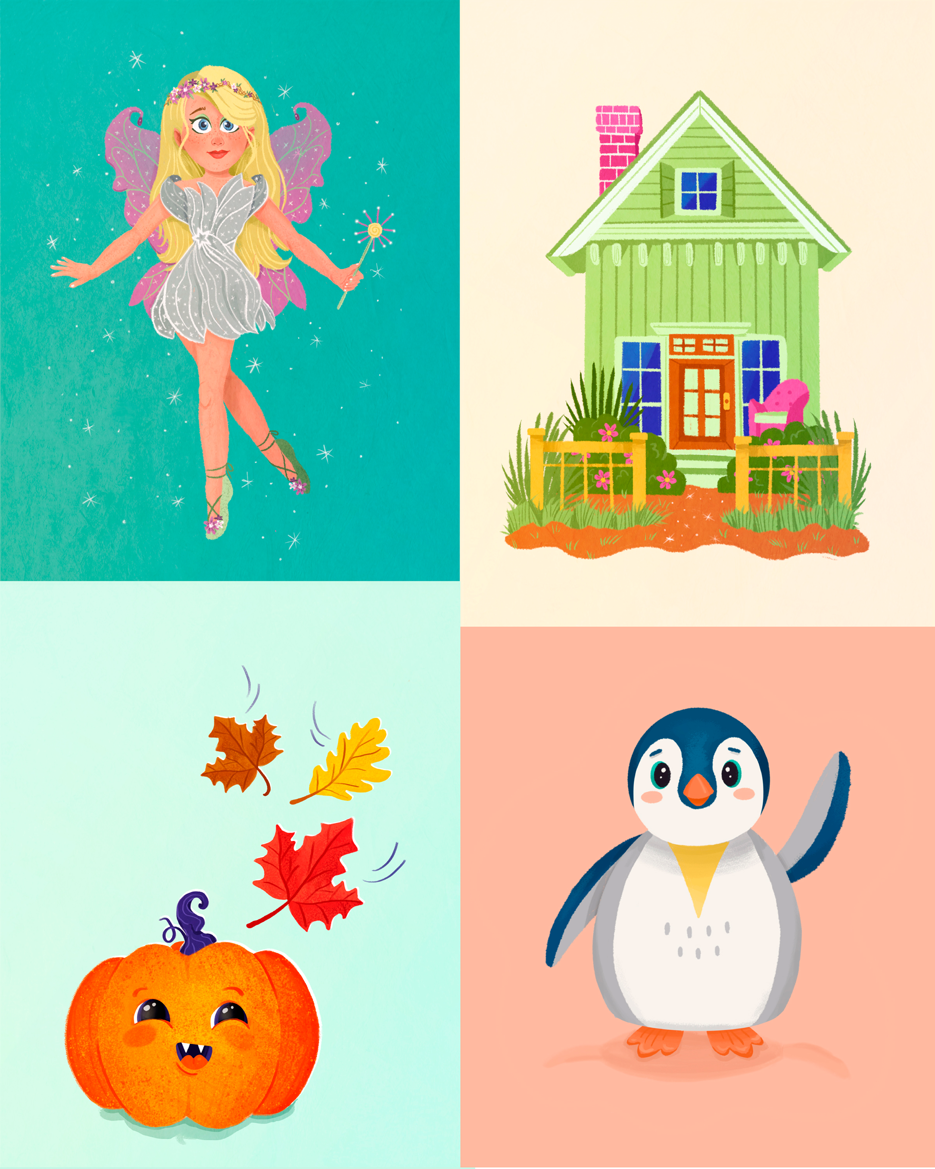 Various spot illustrations for clients' children's books
