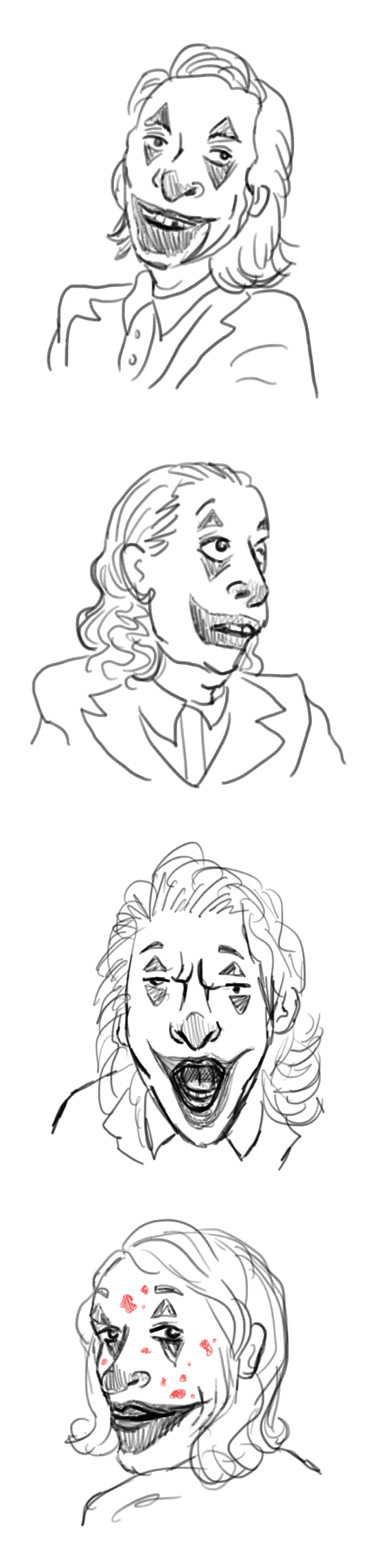 “The Joker” interview scene emotion sequence- roughly 1 minute sketches