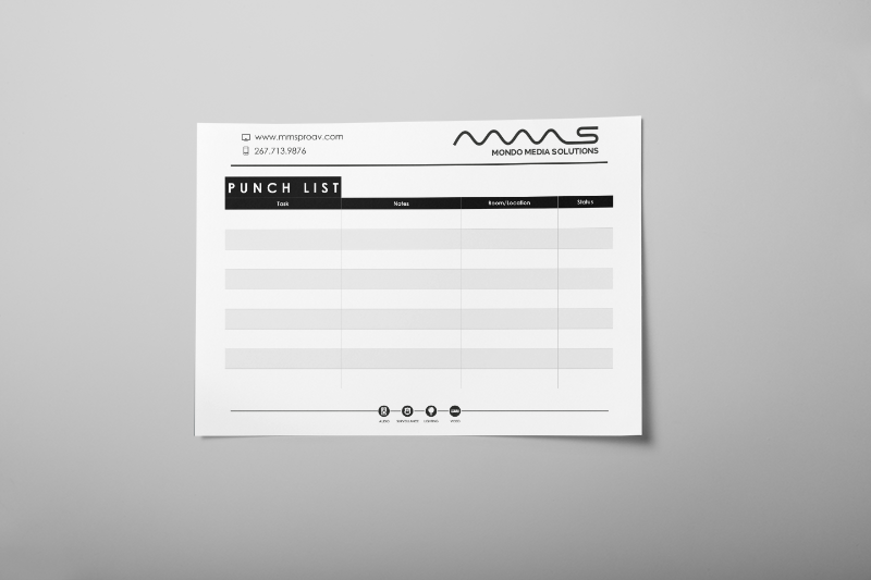 Branded Punch List for Technicians