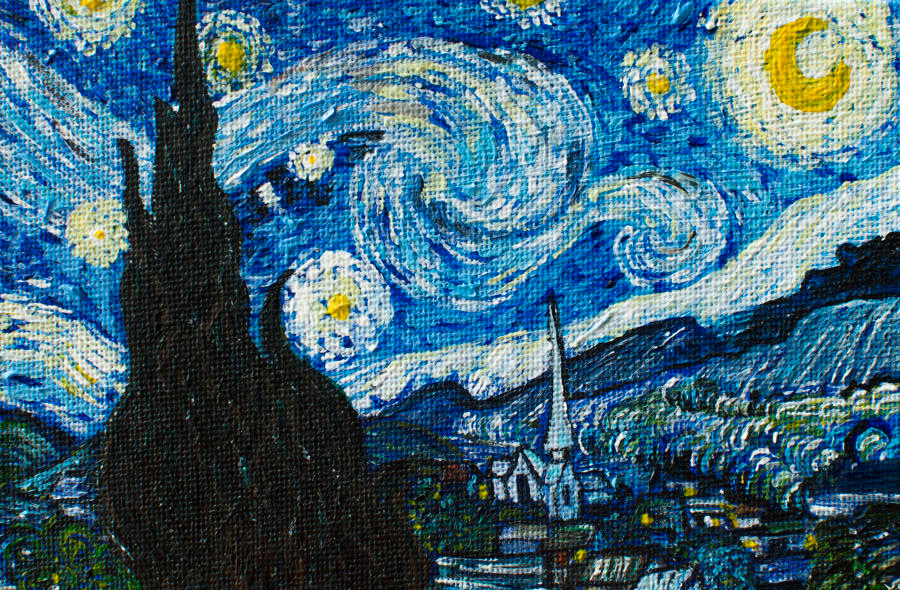 Sold - Van Gogh's "Starry Night" Mini Interpretation