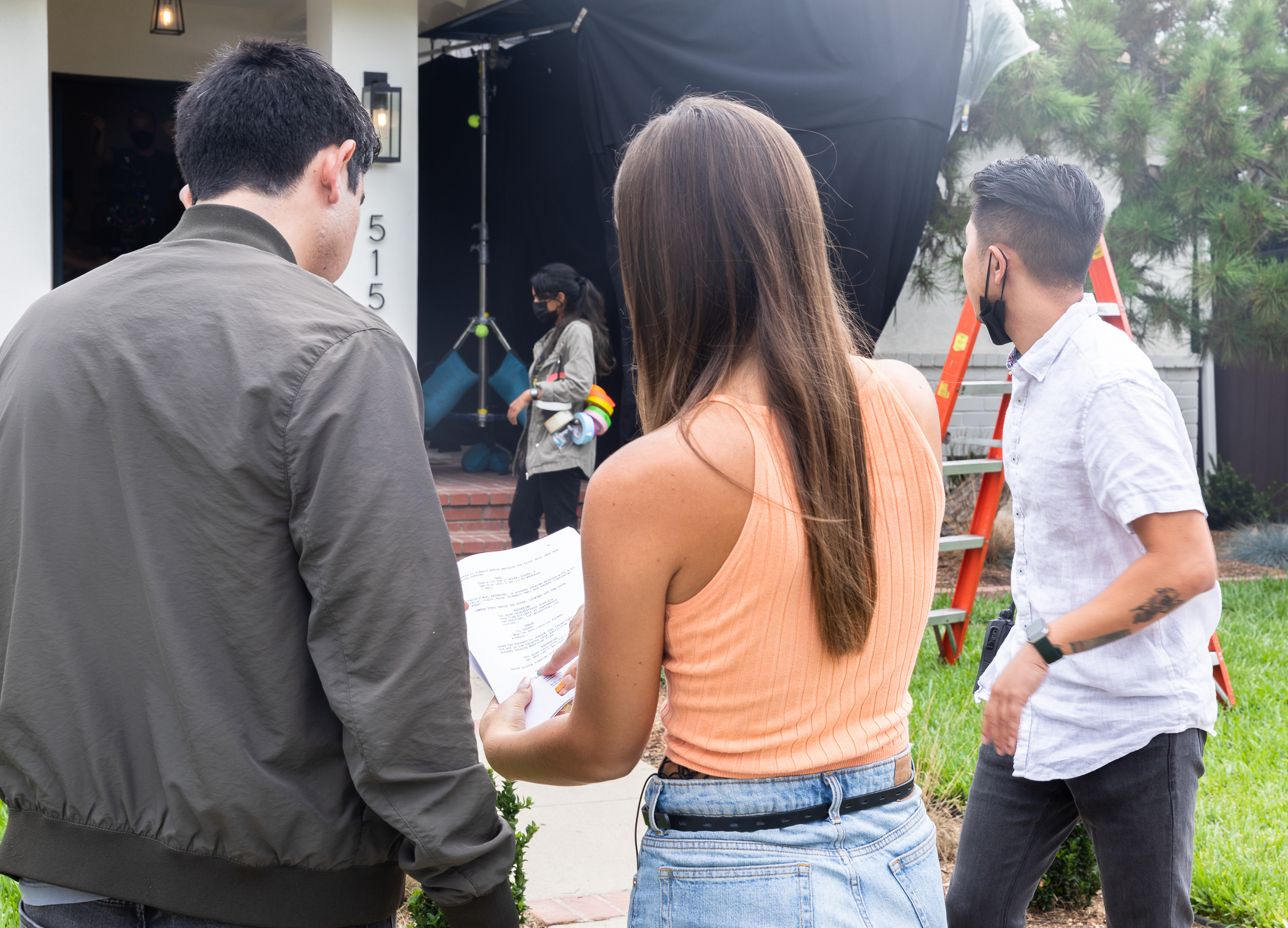 Blocking and discussing next scene.