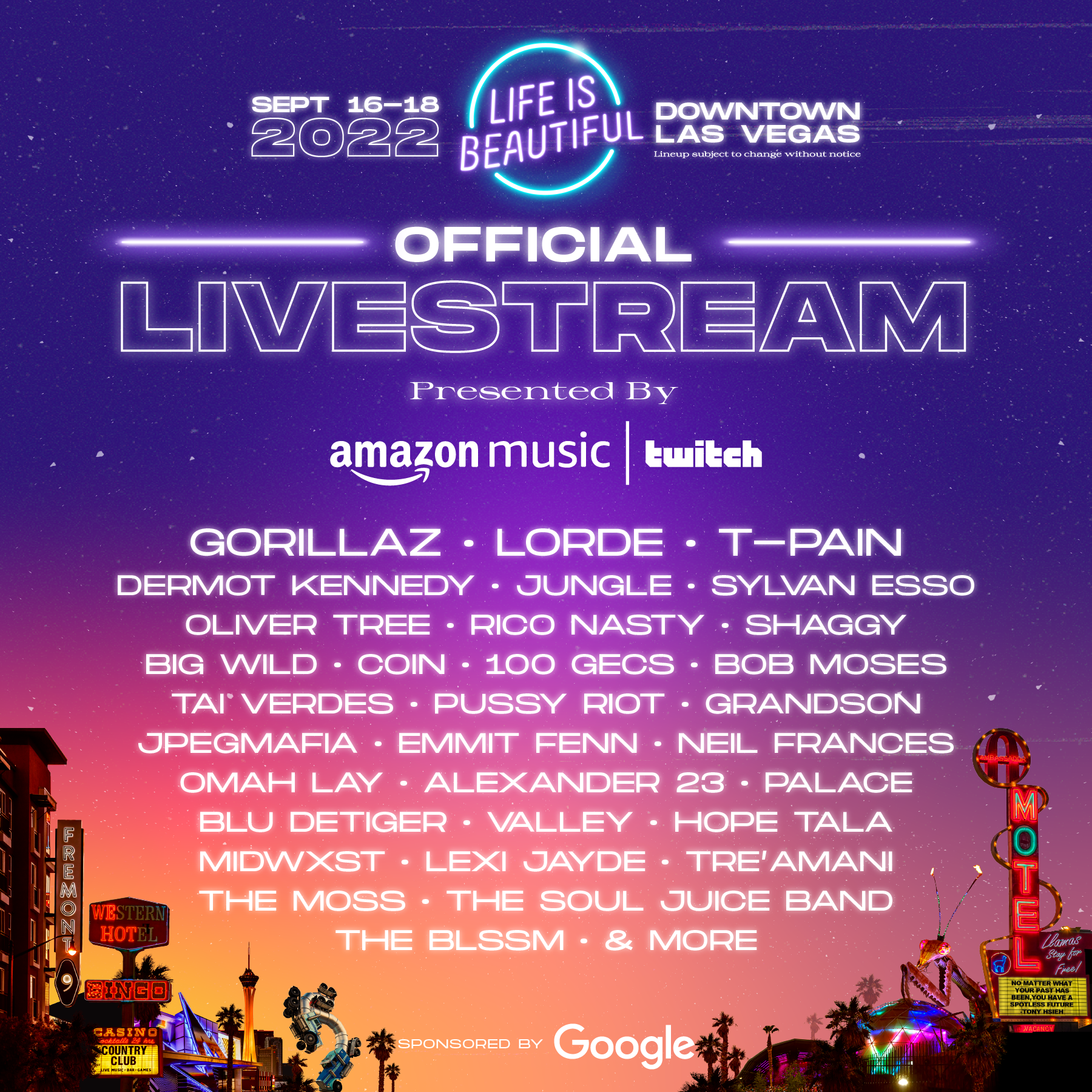 Livestream Lineup