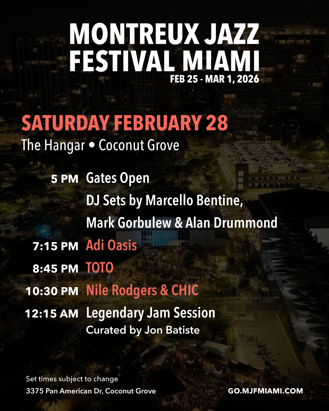 Saturday Schedule 2026