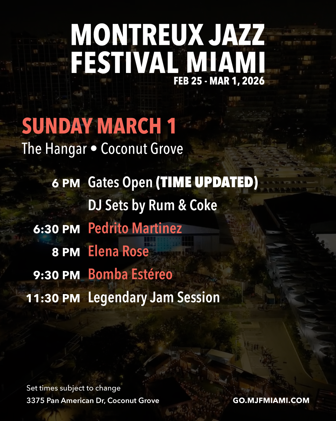 Sunday Schedule 2026
