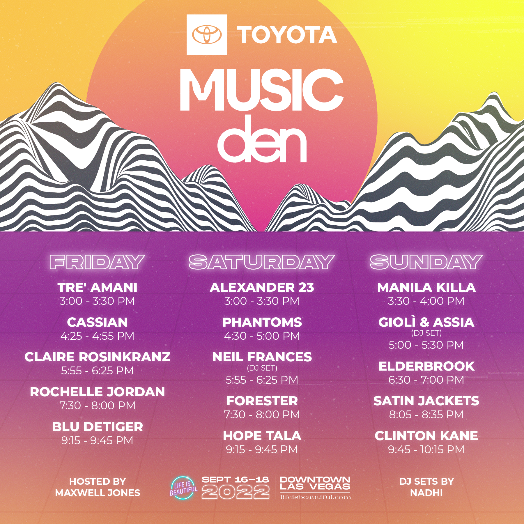 Toyota Music Den Lineup