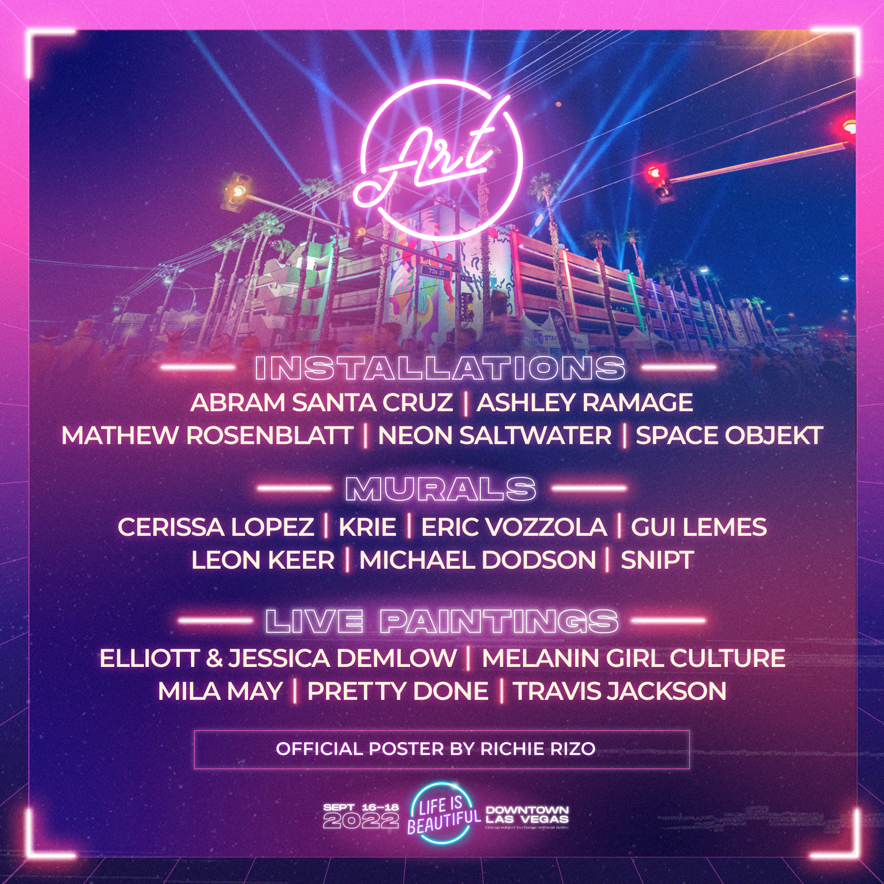 Featured Artists Lineup